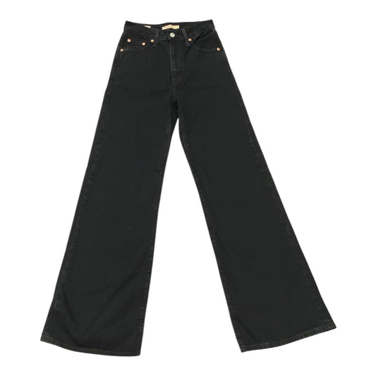 Jeans Wide Leg By Levis In Black, Size:0
