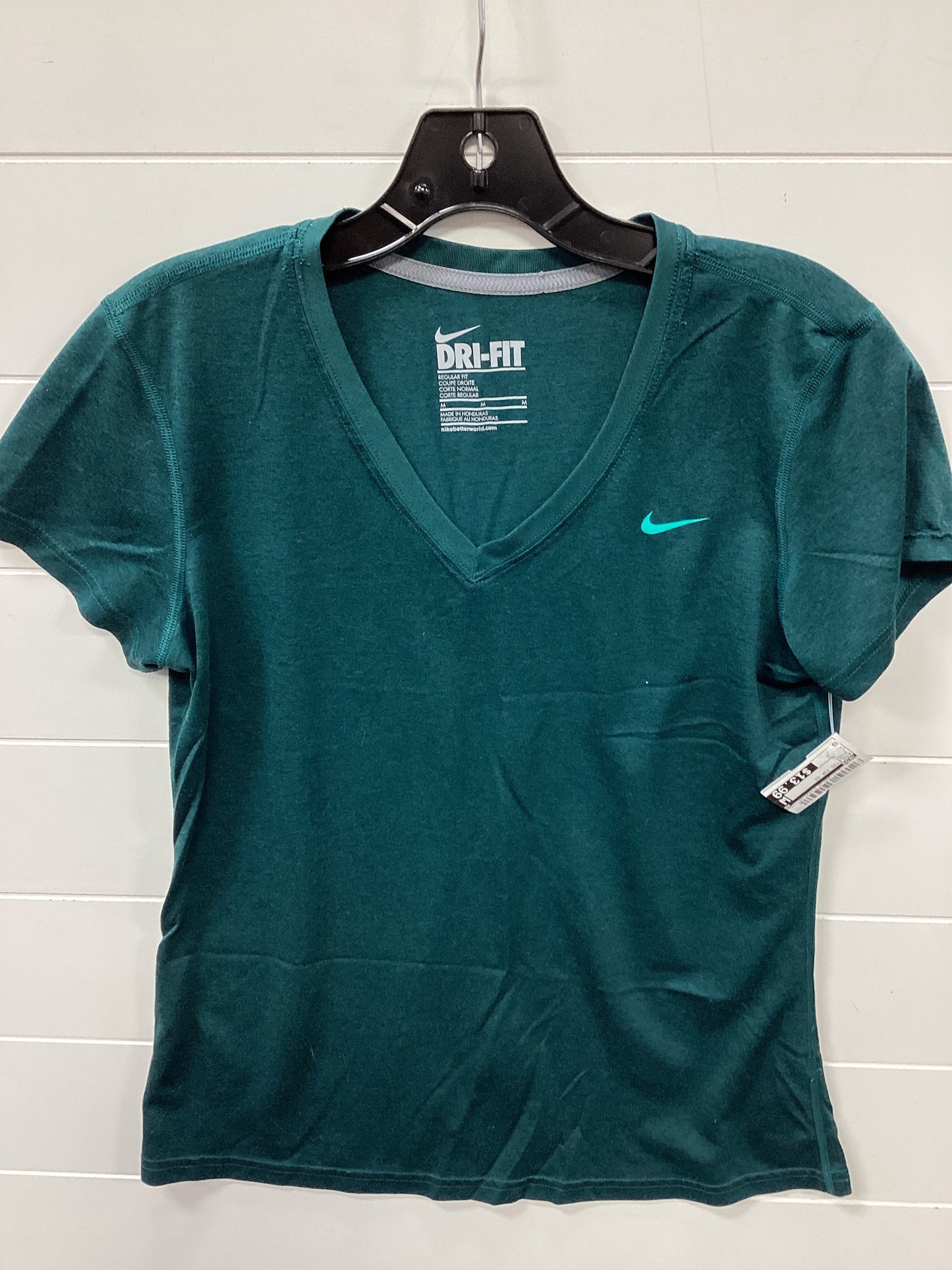 Athletic Top Ss By Nike In Green, Size:M