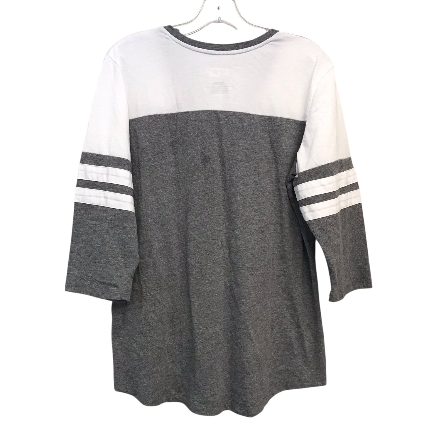 Top 3/4 Sleeve By Team Apparel  In Grey & White, Size:Xl