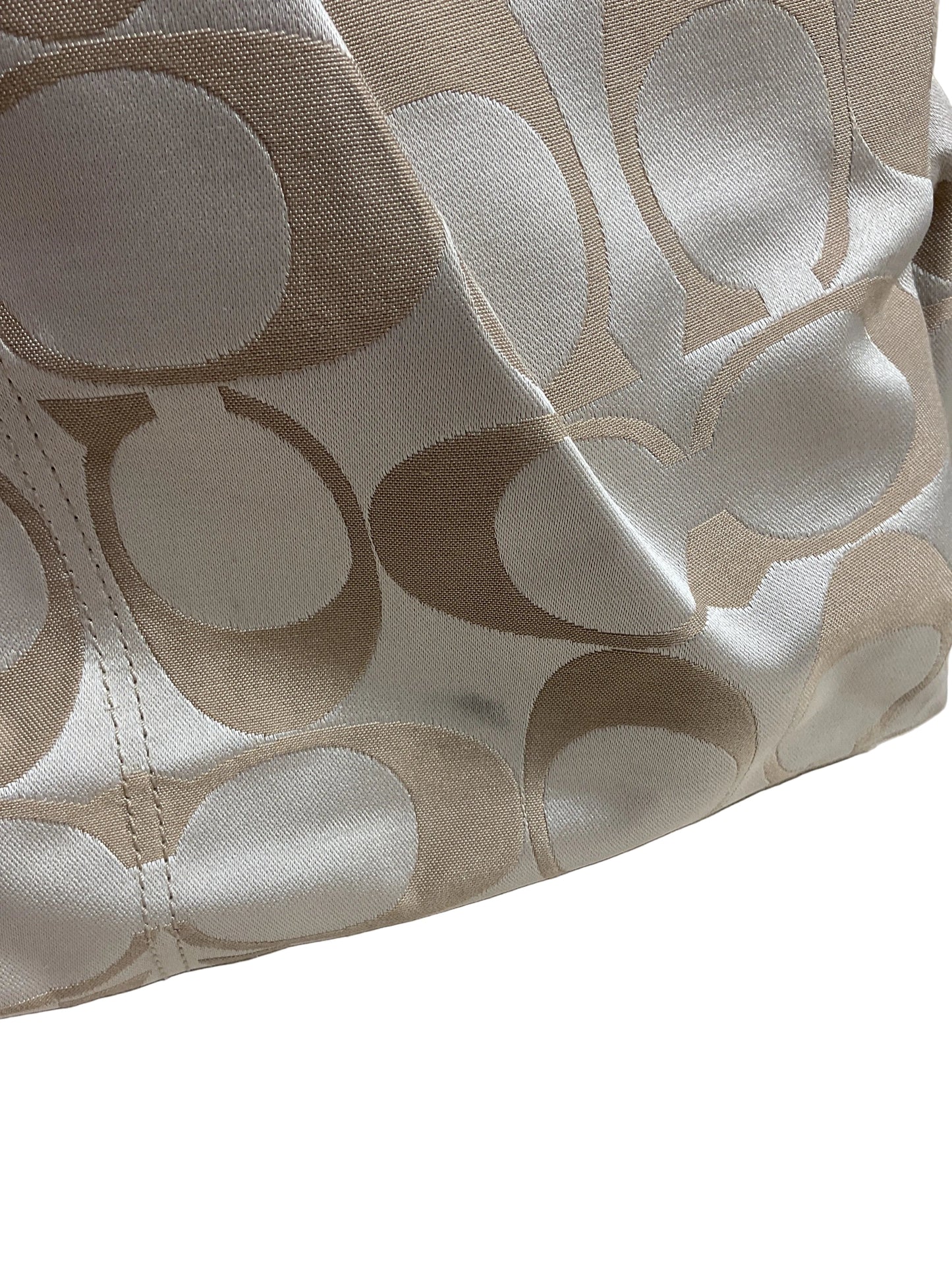 Handbag Designer By Coach In Cream, Size:Large