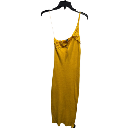 Dress Casual Midi By Express In Yellow, Size: S