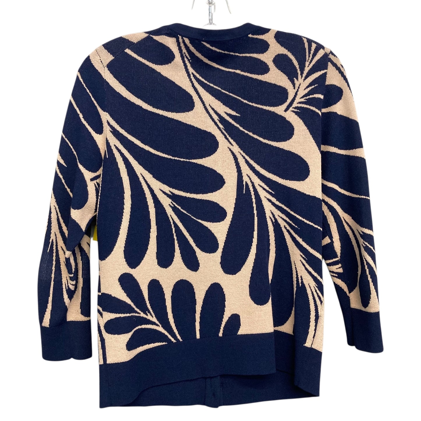 Sweater Cardigan By Ann Taylor In Blue & Tan, Size:M