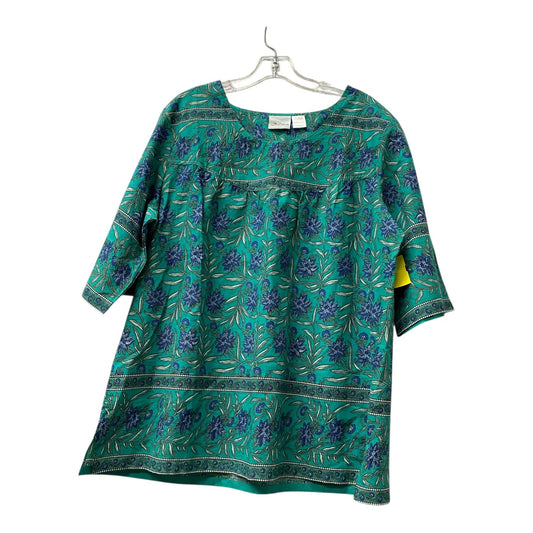 Top 3/4 Sleeve By Cme In Green, Size:Xl