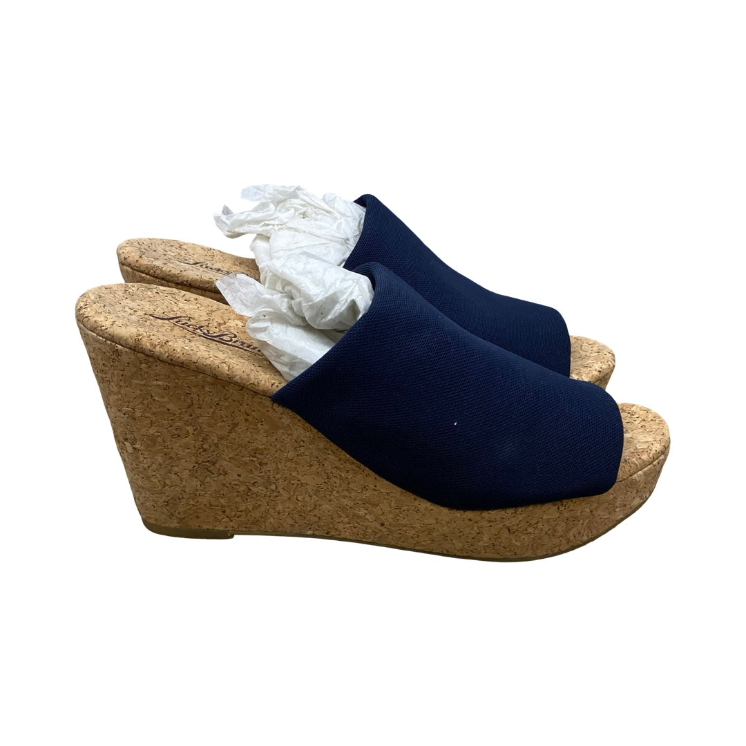 Sandals Heels Wedge By Lucky Brand In Navy, Size:7.5