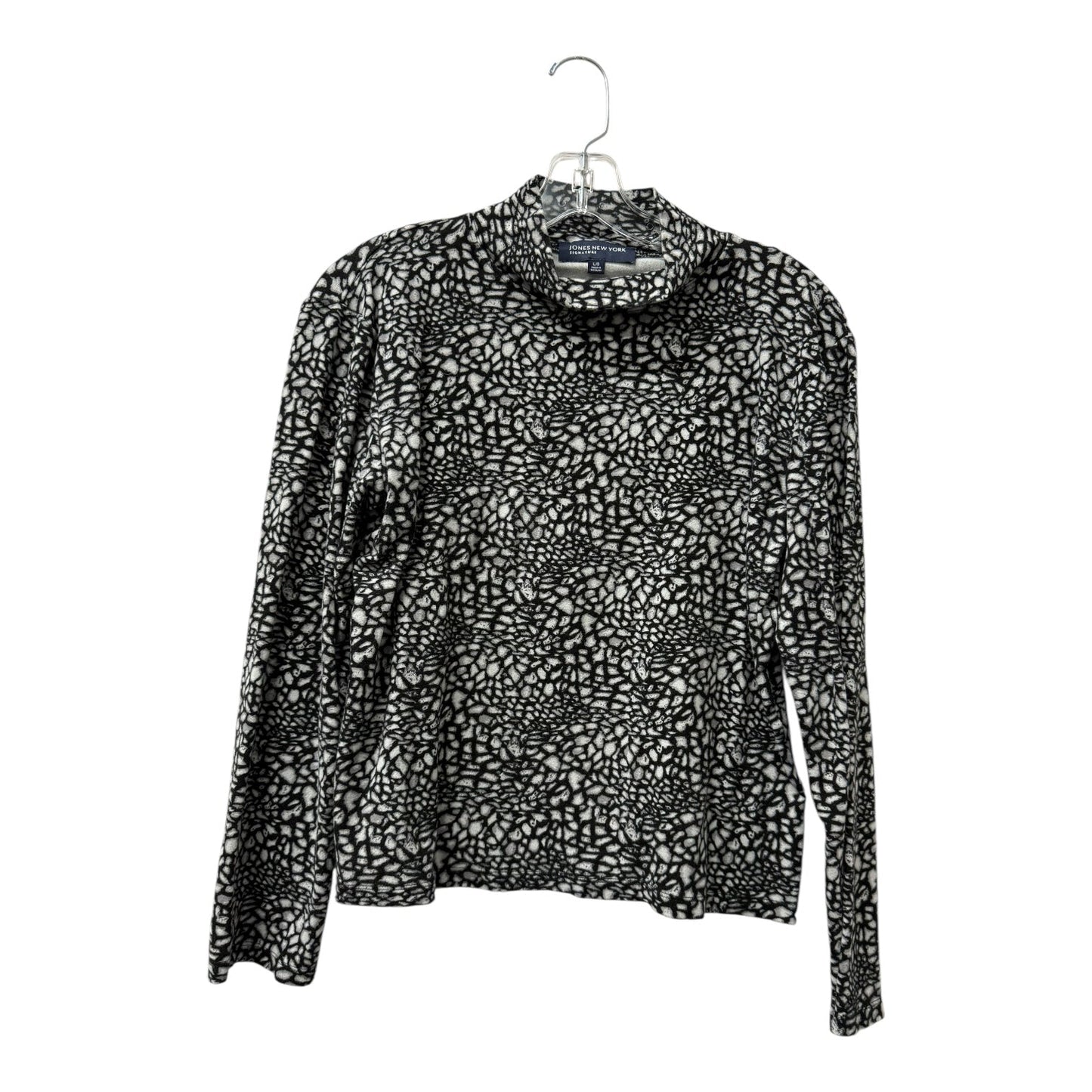 Top Ls By Jones New York In Black & Grey, Size:L