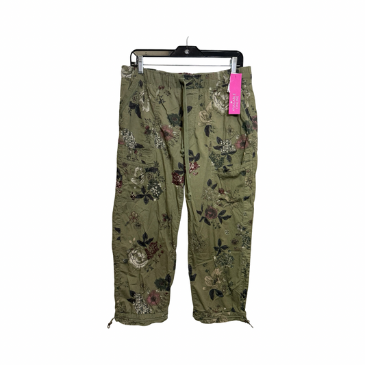 Pants Cropped By Democracy In Floral Print, Size: 12