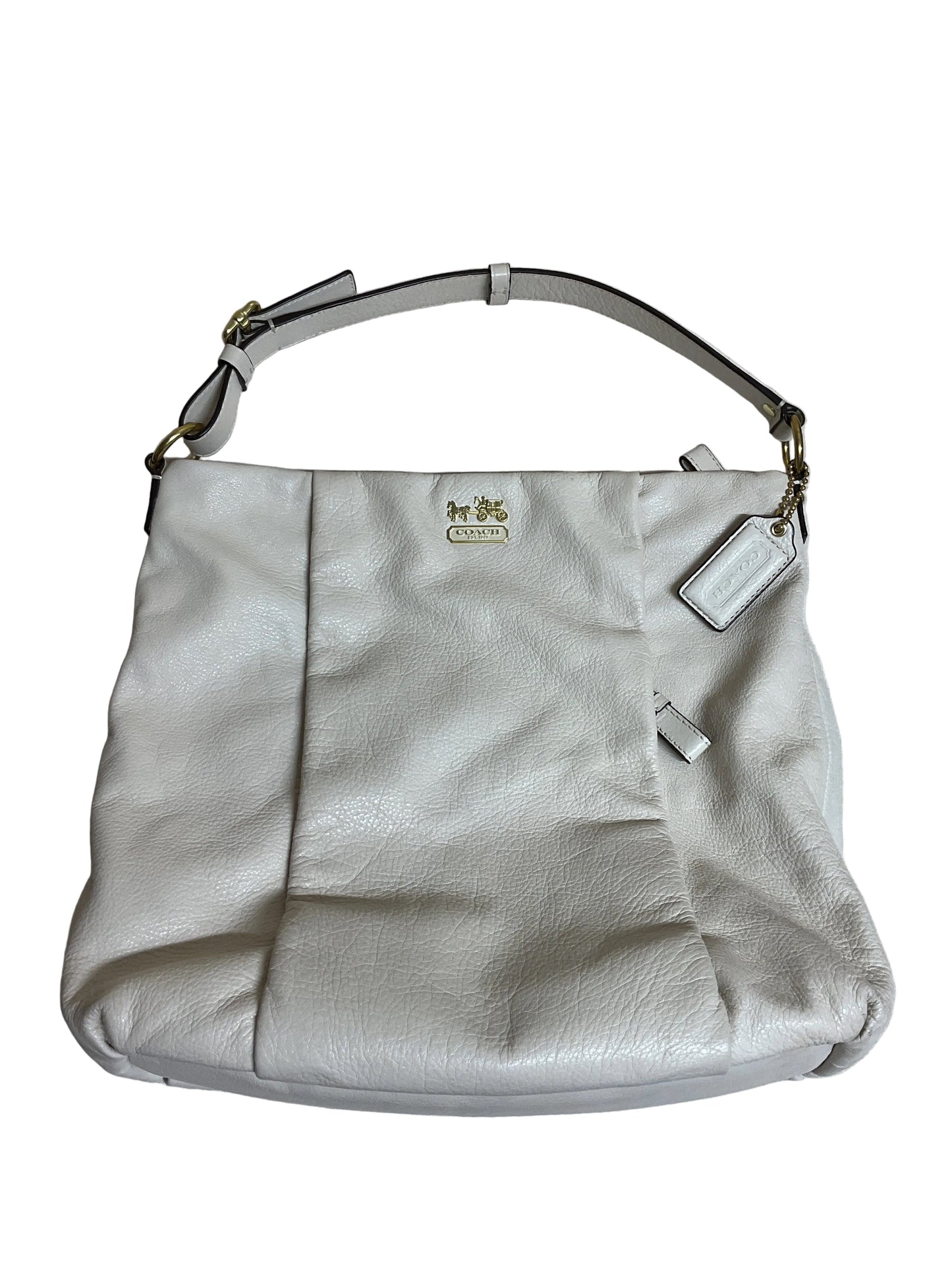 Handbag Designer By Coach In Cream, Size:Medium