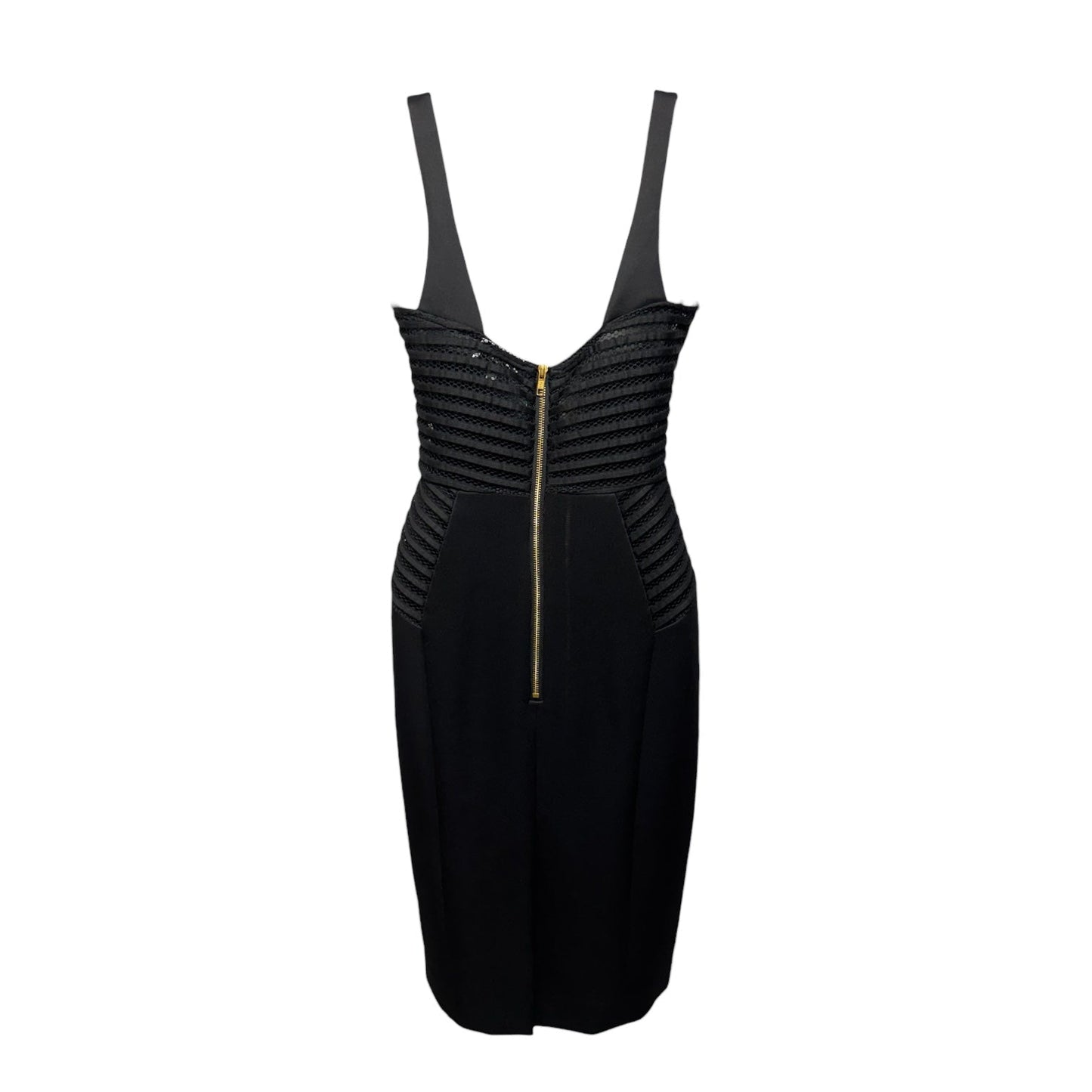 Mesh Detail Sheath Dress Designer By Milly In Black, Size: 2