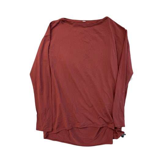Athletic Top Ls Crewneck By Lululemon In Maroon, Size:Xl