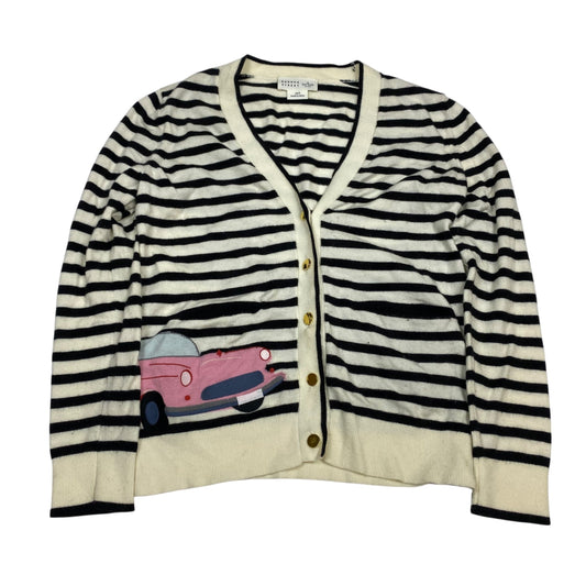 Cardigan Designer By Kate Spade In Black & Cream, Size:S