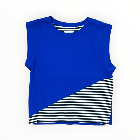 Top Sleeveless By Maeve In Blue & White, Size:L