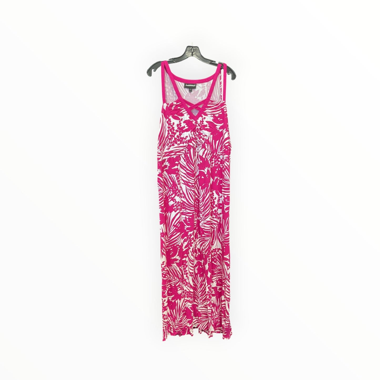 Dress Casual Maxi By Clothes Mentor In Pink & White, Size:3x