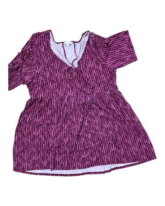 Top Ss By Boutique + In Purple, Size:1X