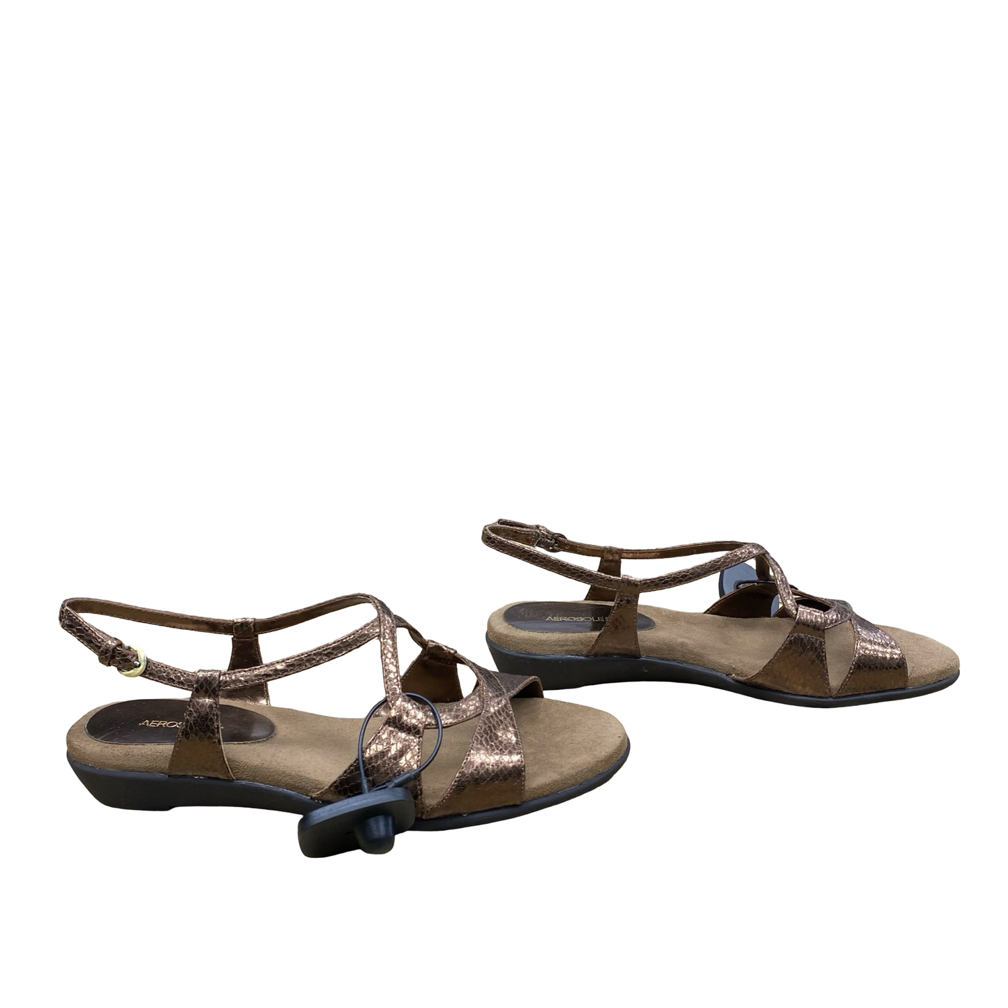 Sandals Flats By Aerosoles In Bronze, Size:8.5