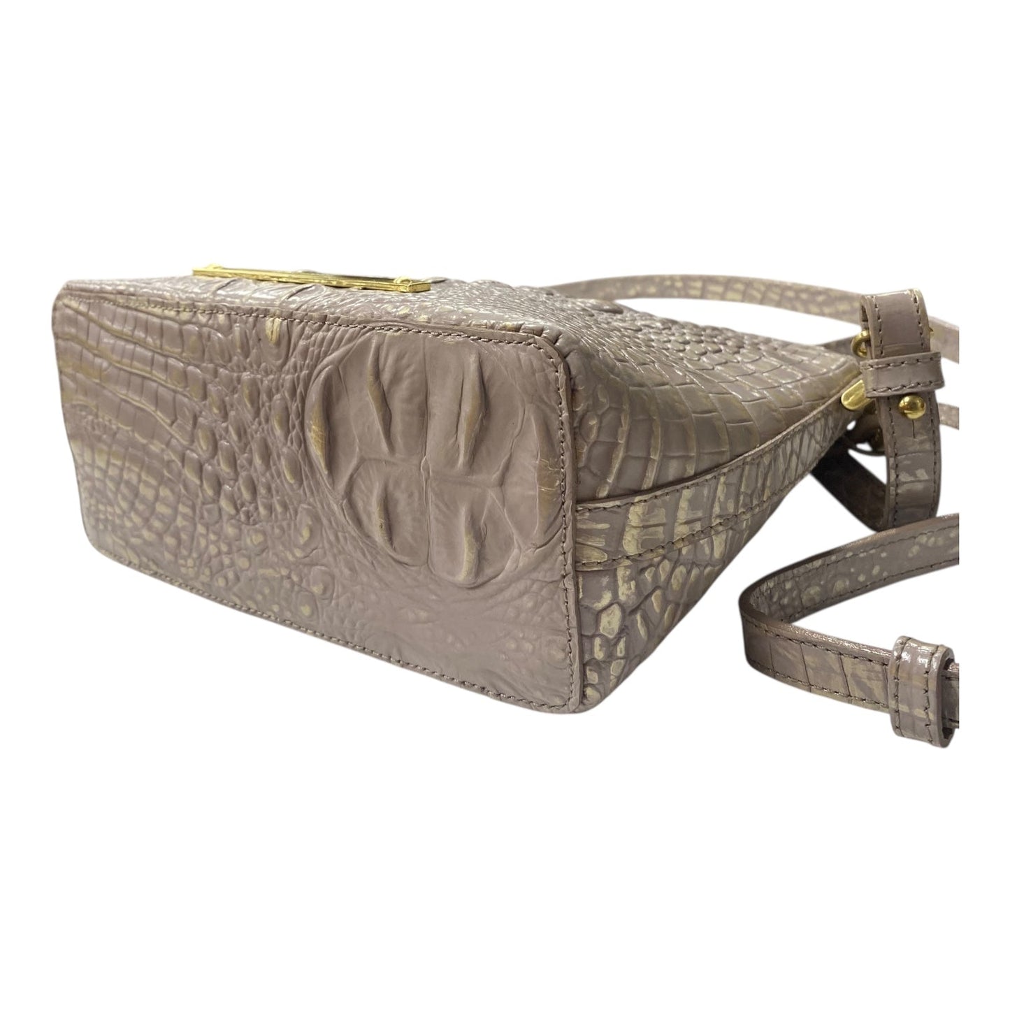 Crossbody Designer By Brahmin In Beige, Size:Small as is!