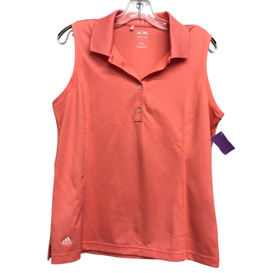 Athletic Top Ss By Adidas In Coral, Size:L