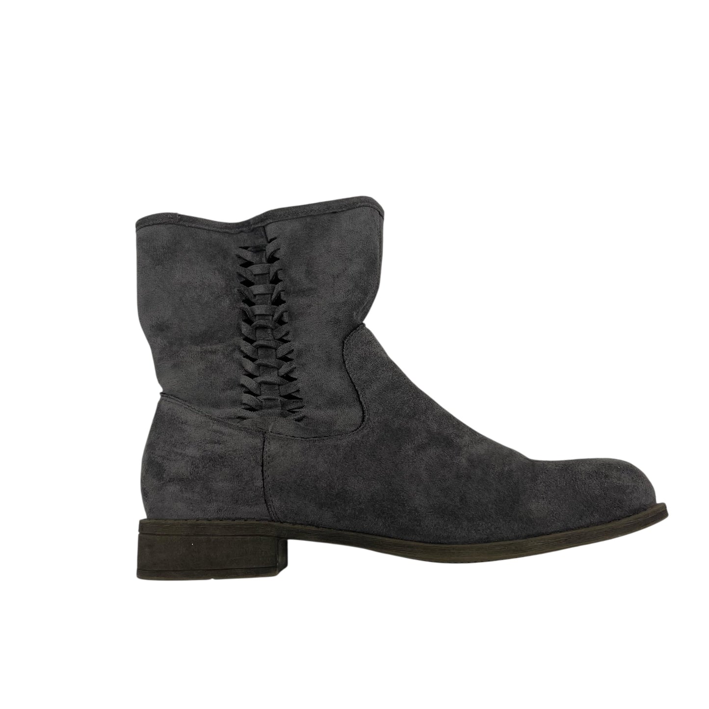 Boots Ankle Flats By Clothes Mentor In Grey, Size:8