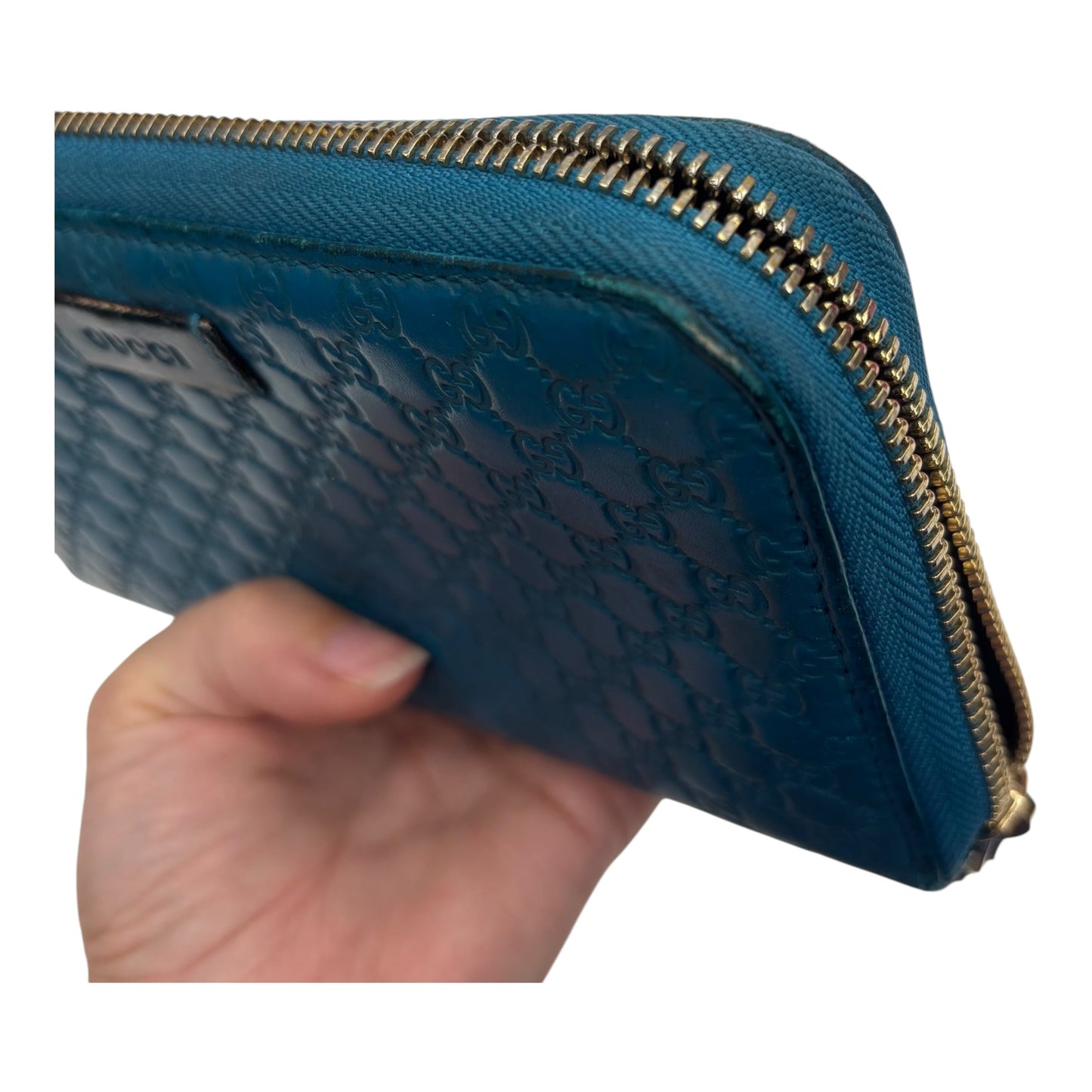 Wallet Luxury Designer By Gucci In Teal, Size:Medium