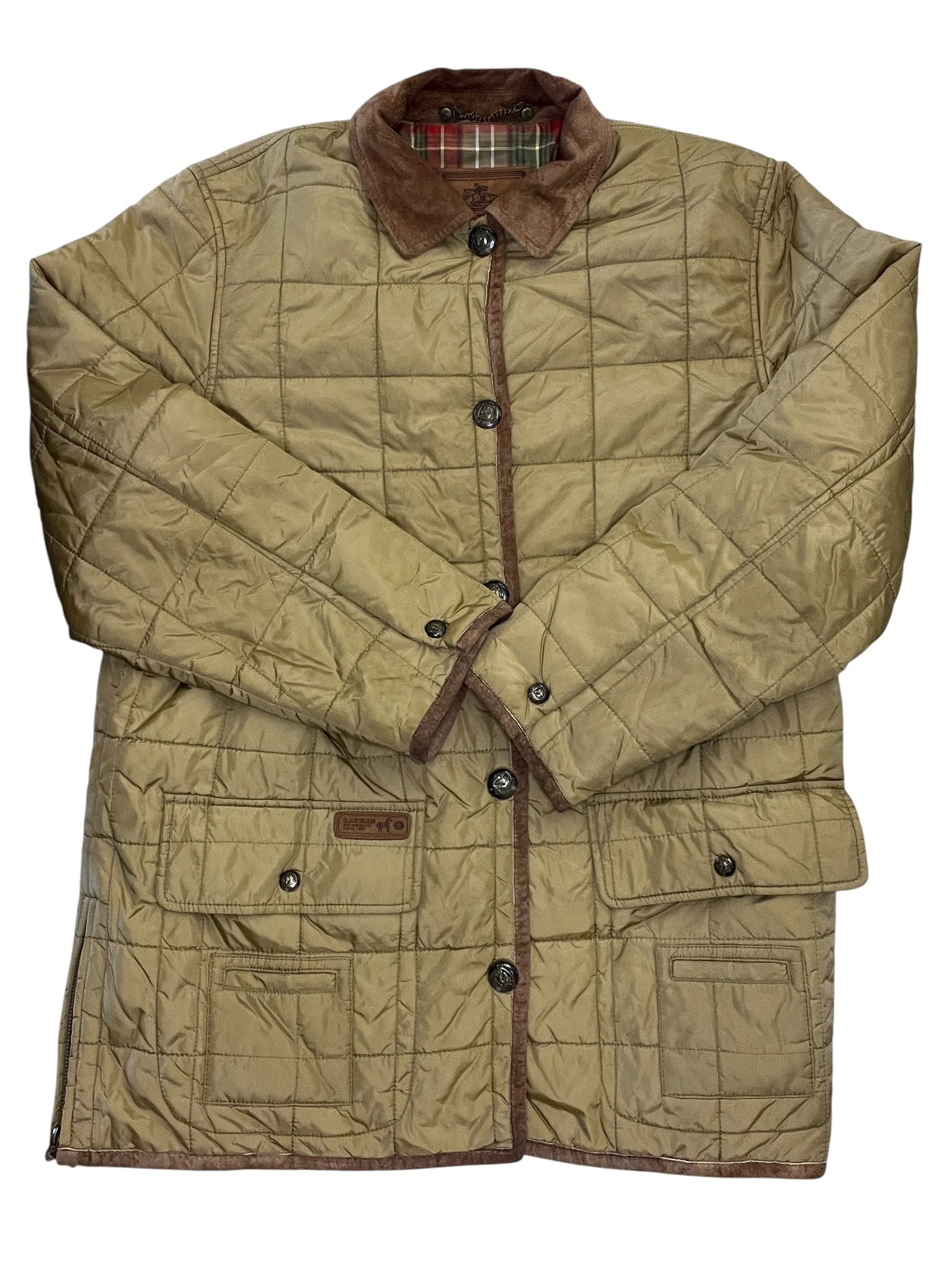 Coat Puffer & Quilted By Lauren By Ralph Lauren In Brown, Size:L