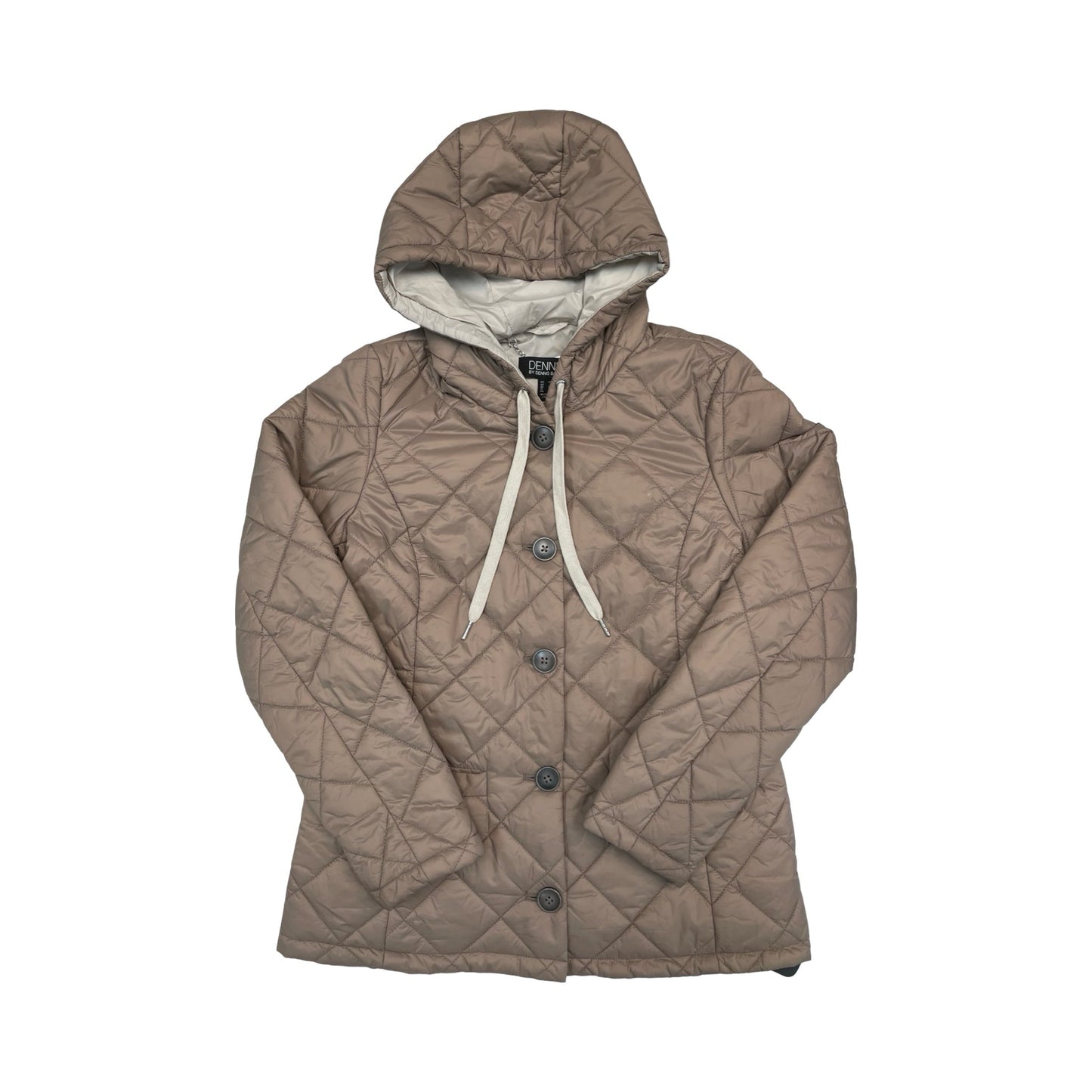 Coat Puffer & Quilted By Dennis Basso Qvc In Brown, Size:Xs