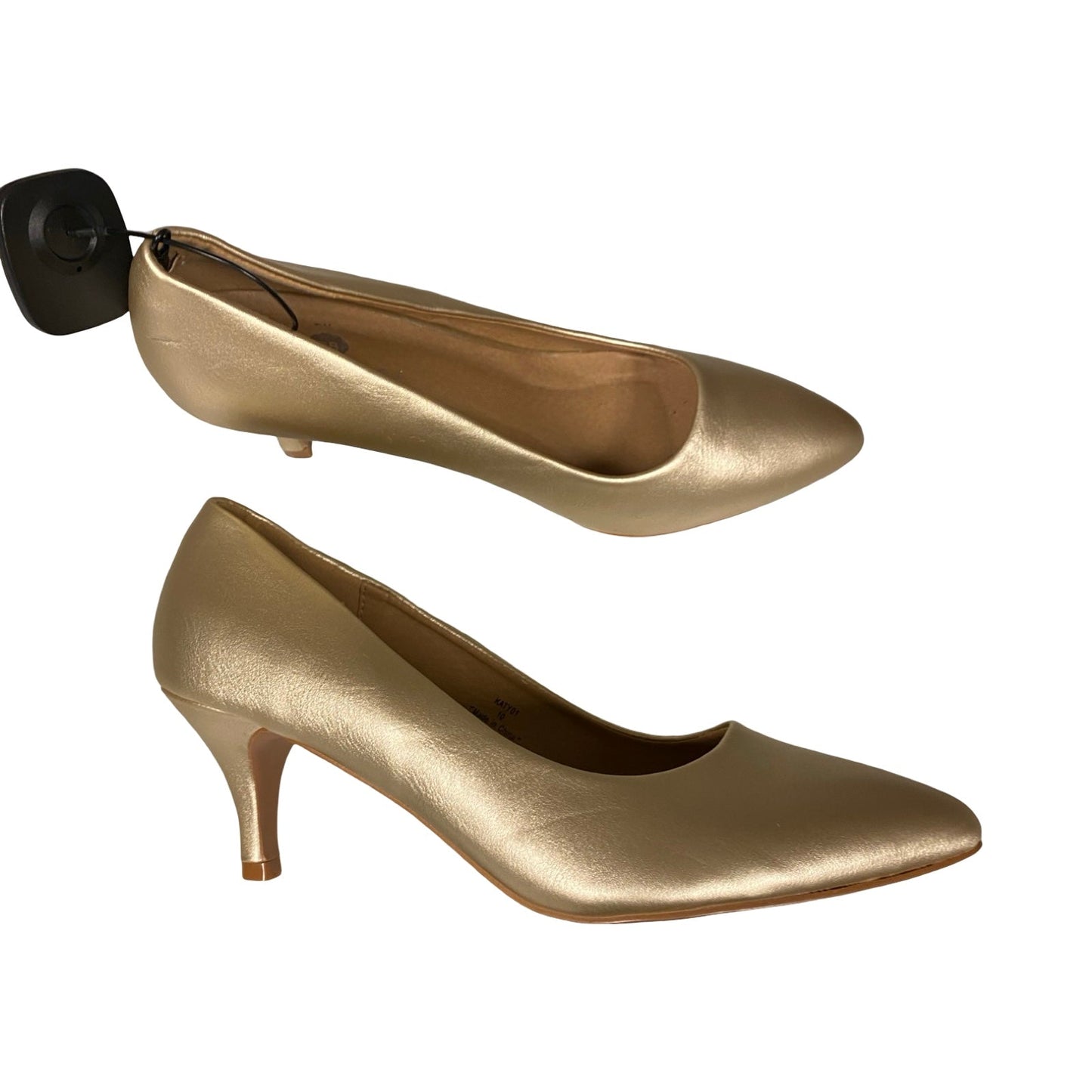 Shoes Heels Kitten By Cmc In Gold, Size:10
