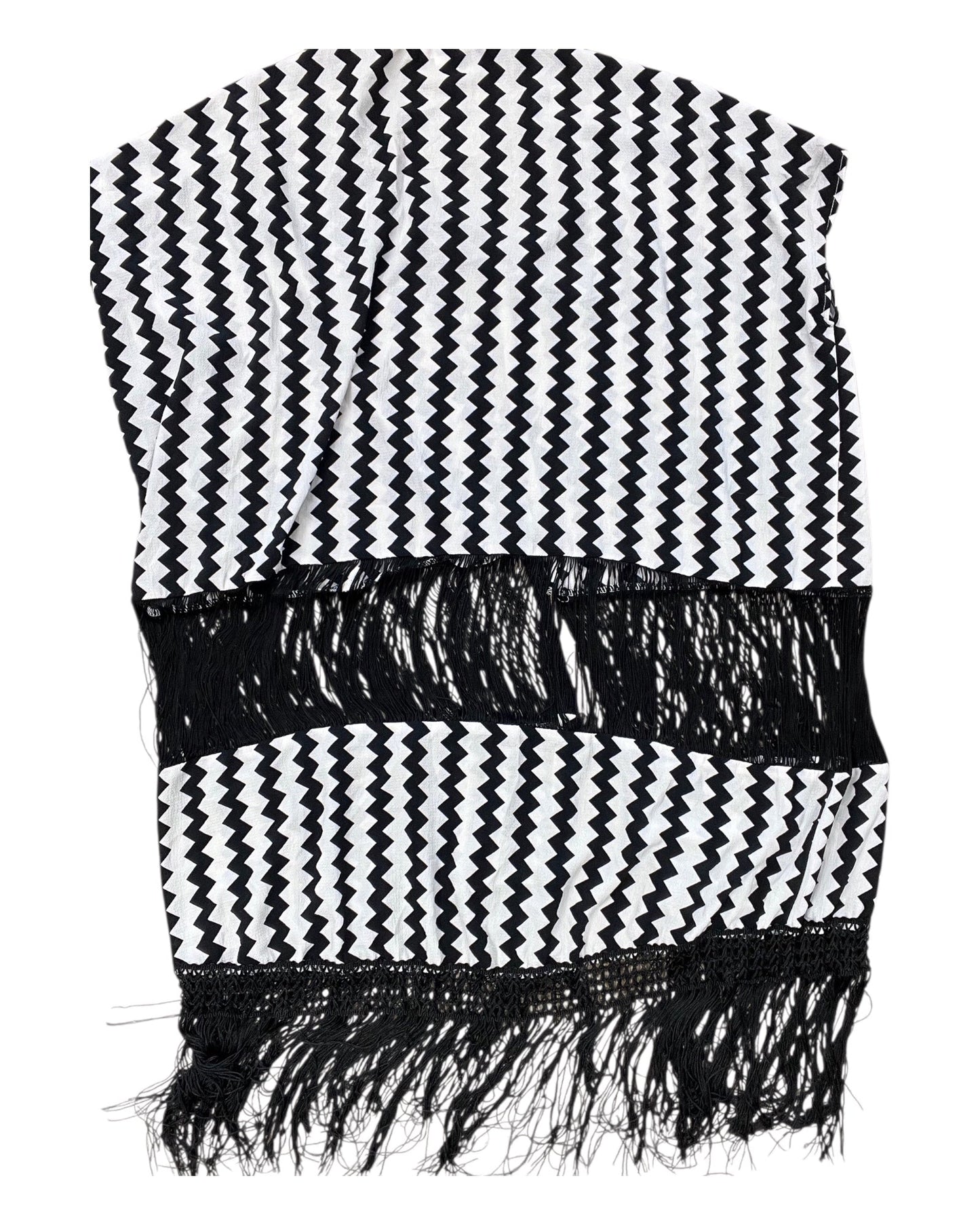 Cardigan By Clothes Mentor In Black & White, Size:M