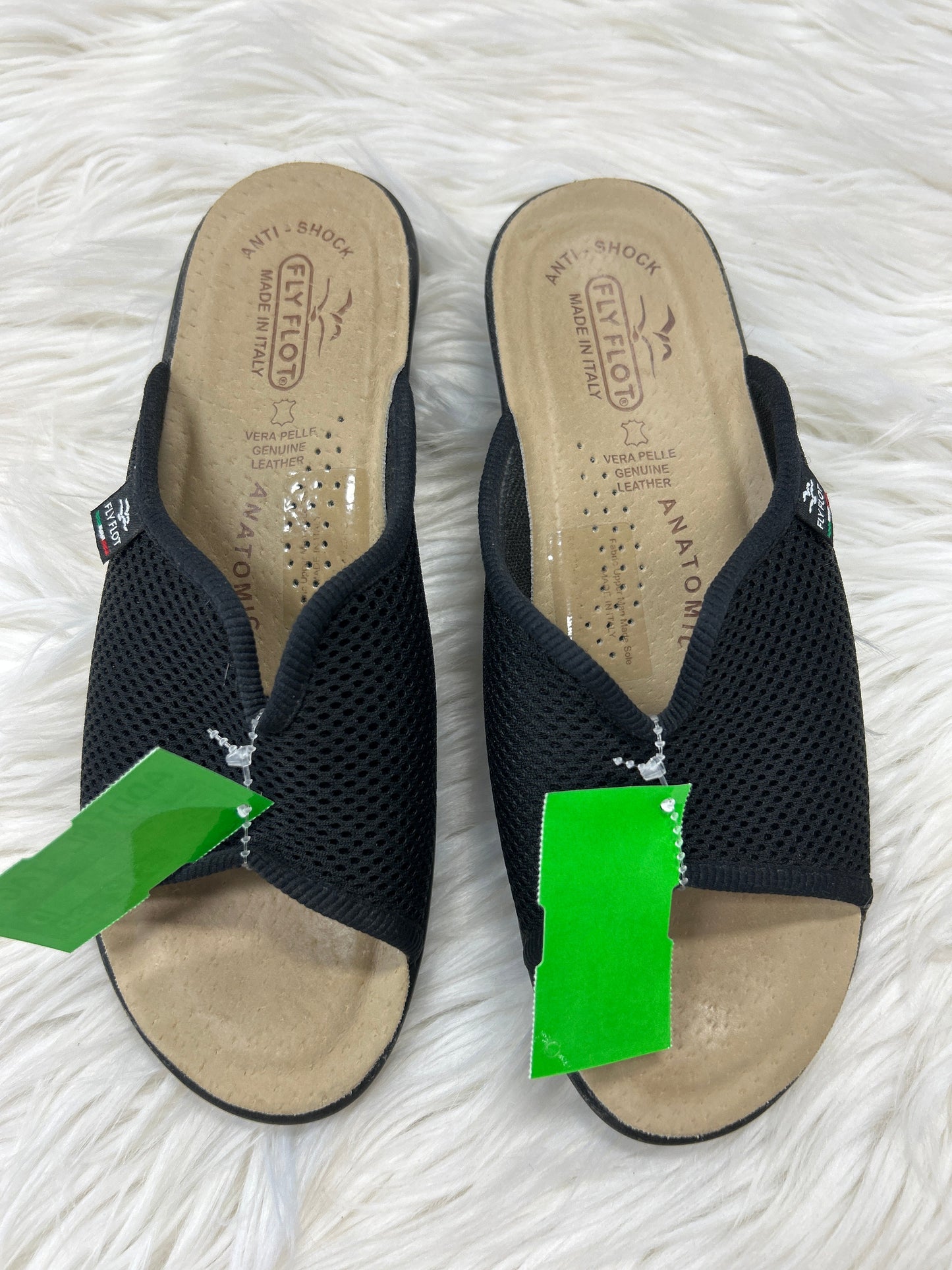 Sandals Flats By Clothes Mentor In Black, Size:6.5