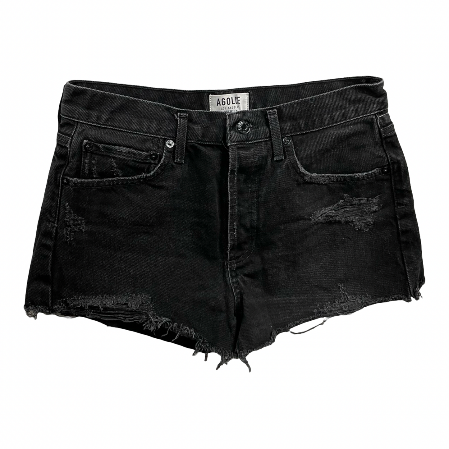 Shorts By Agolde In Black Denim, Size:4