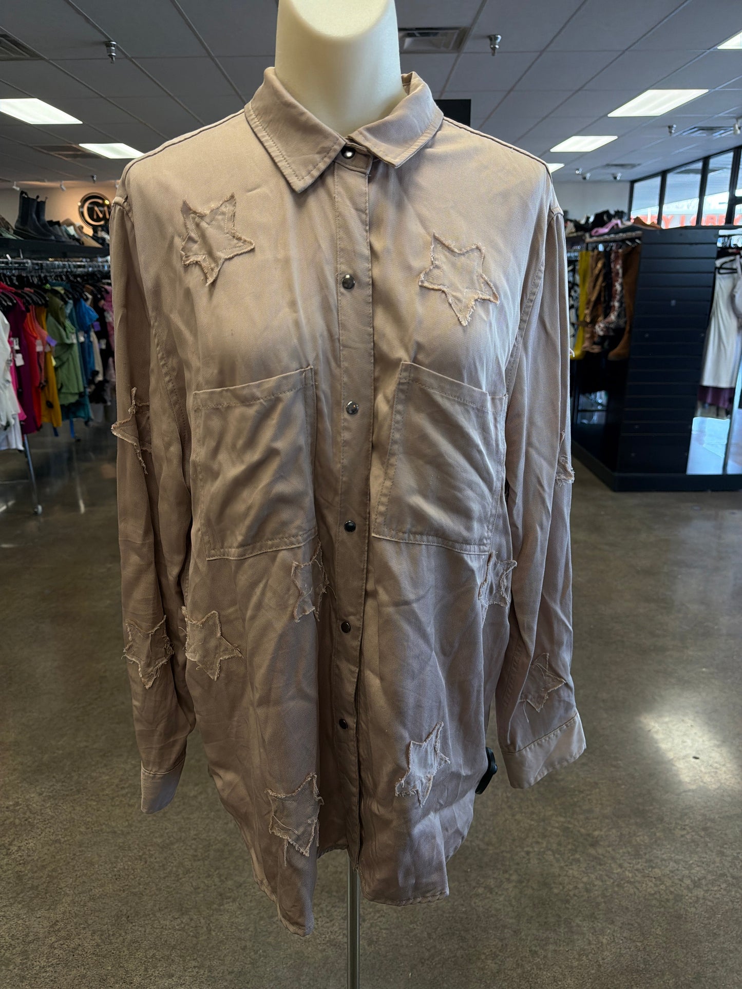 Top Ls By Clothes Mentor In Tan, Size:L