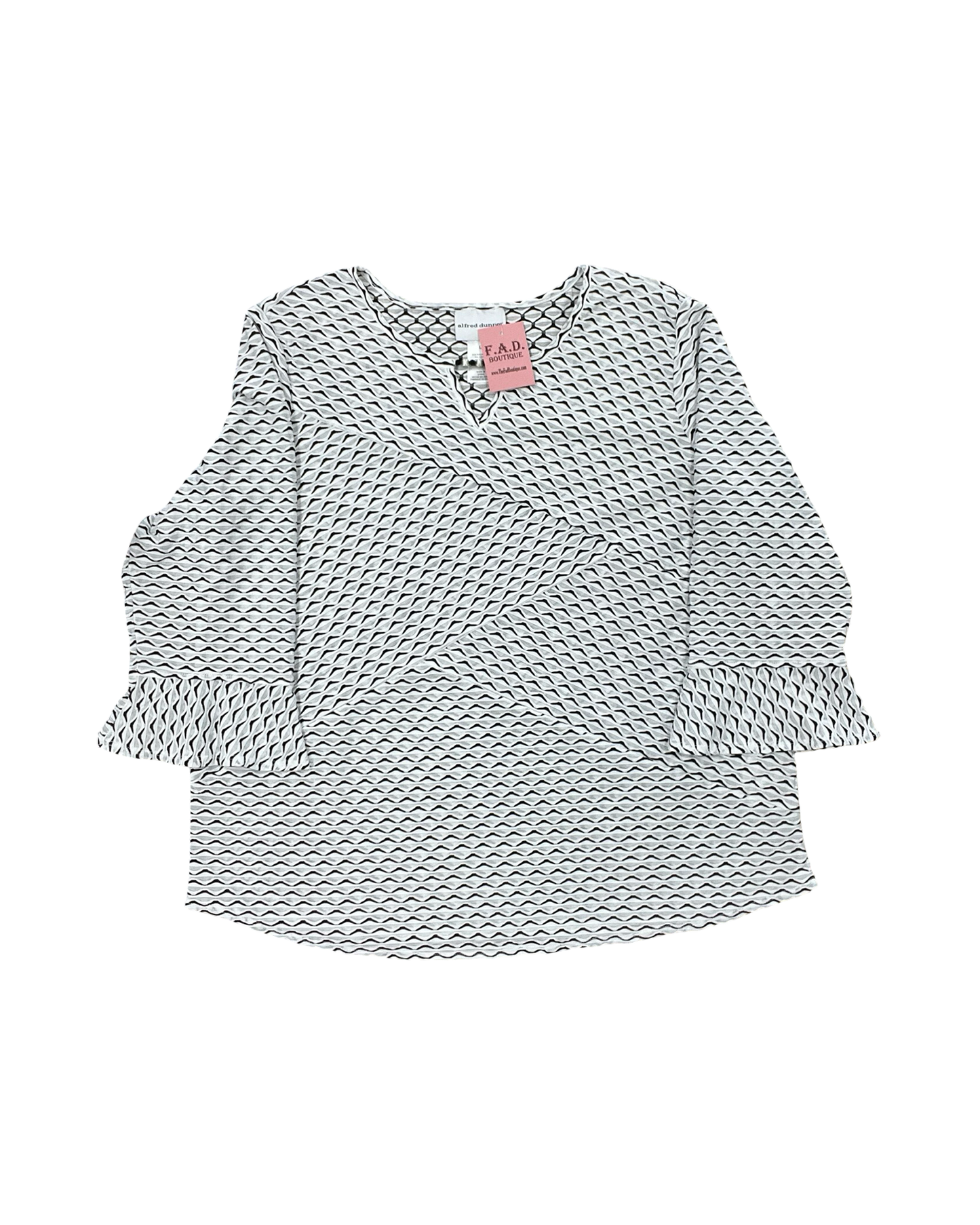 Top 3/4 Sleeve By Alfred Dunner In White, Size:L