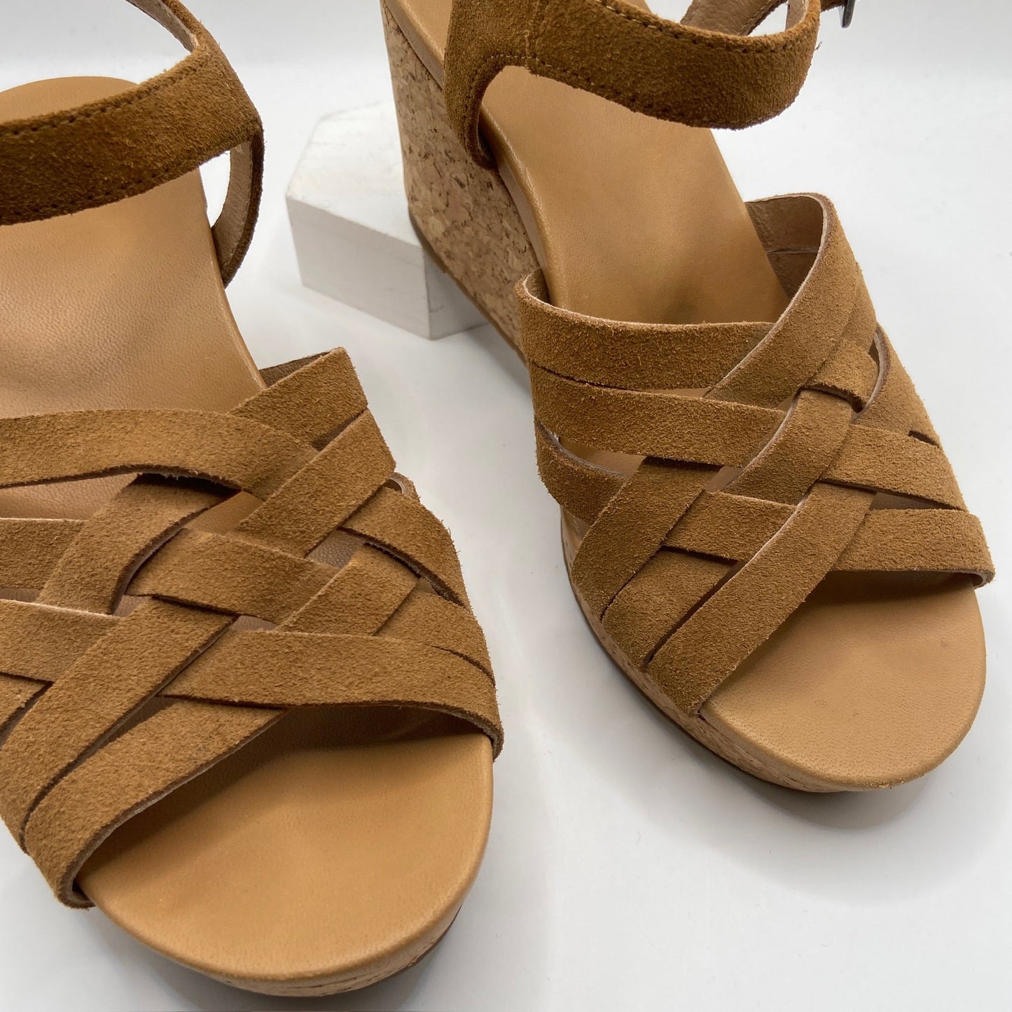 Sandals Designer By Ugg In Tan, Size: 5