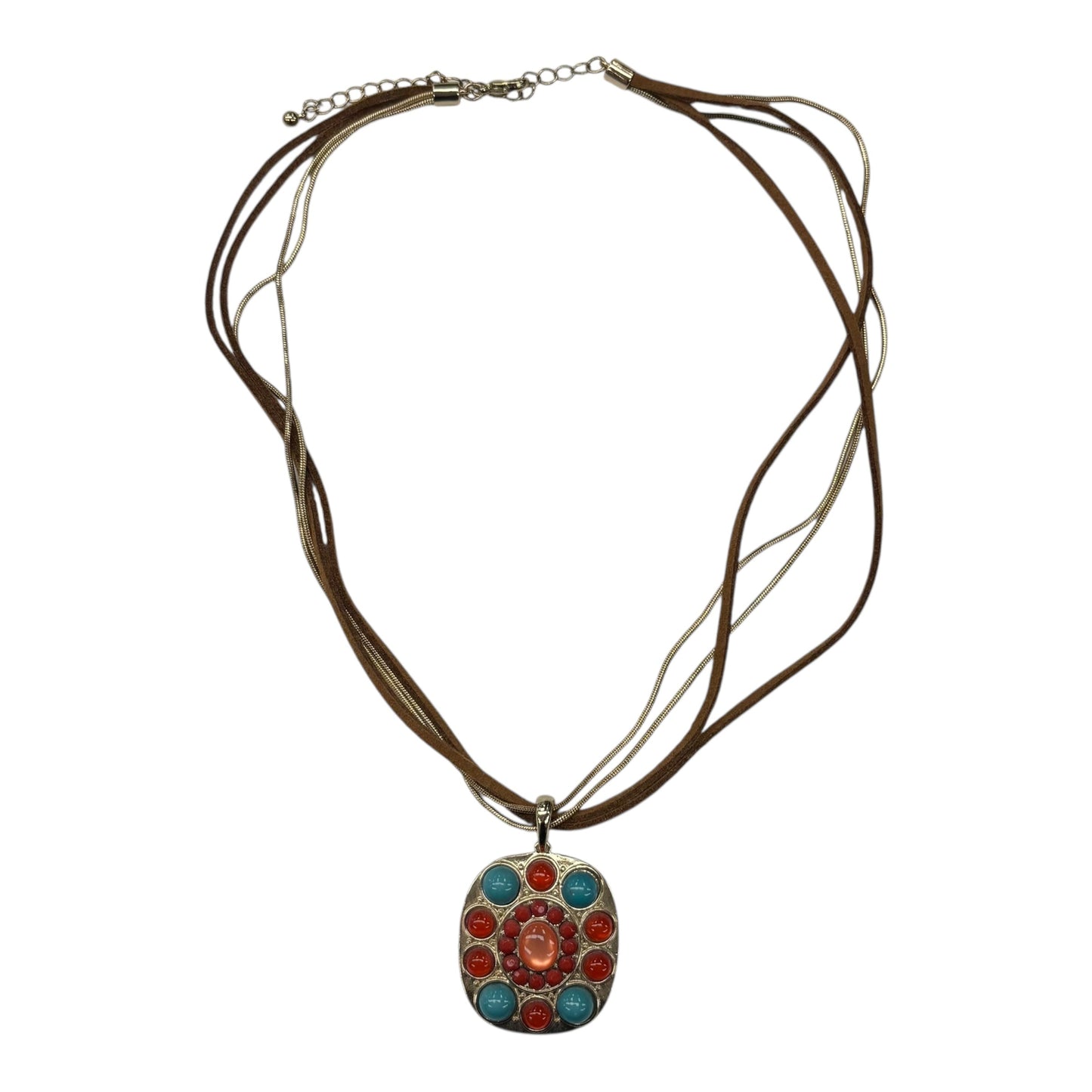 NECKLACE PENDANT by CLOTHES MENTOR in BROWN & GOLD