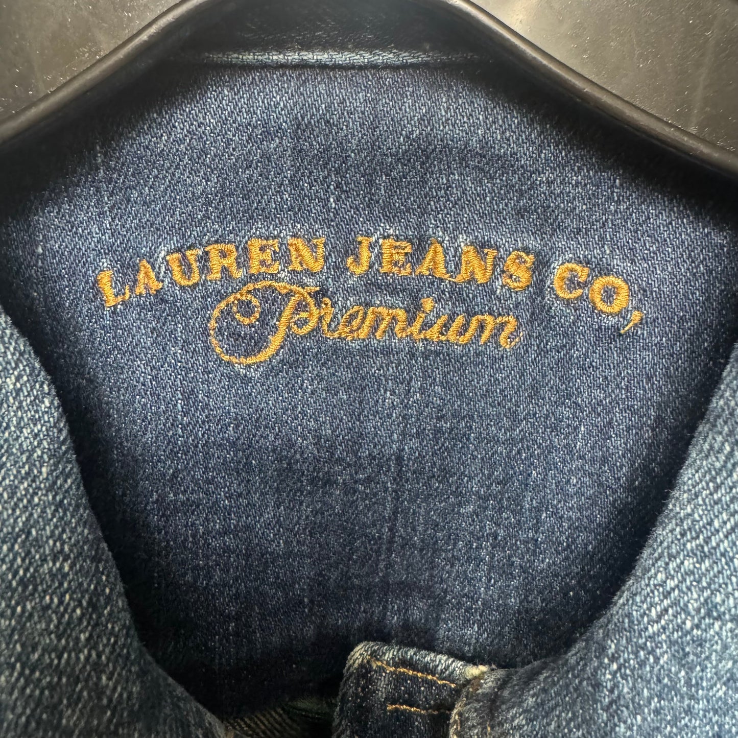 Jacket Denim By Lauren Jeans Co In Blue Denim, Size: L