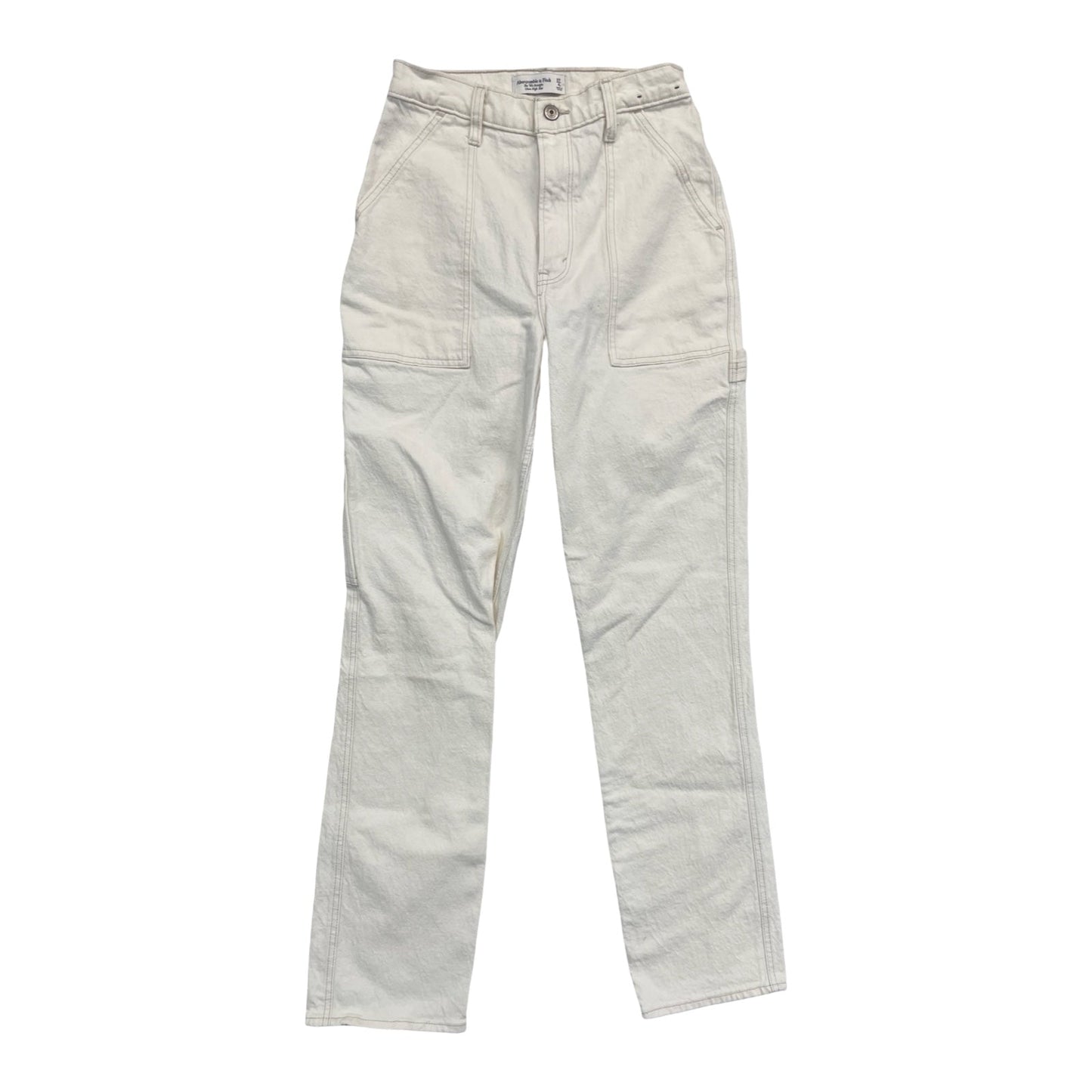 Jeans Straight By Abercrombie And Fitch In Cream, Size:4