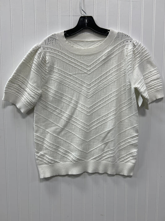 Sweater Ss By Clothes Mentor In White, Size:L