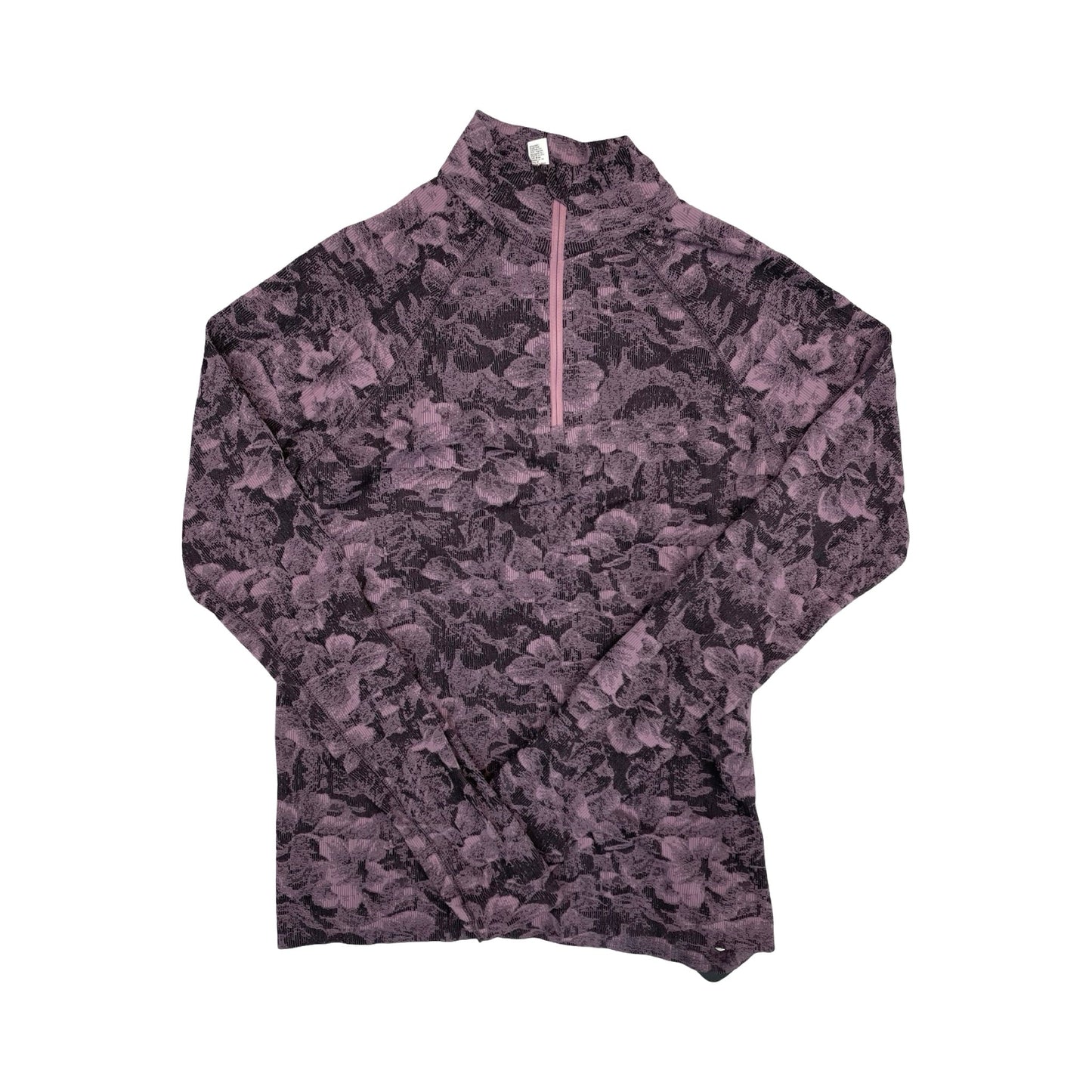 Athletic Top Ls Collar By Athleta In Grey & Pink, Size:M