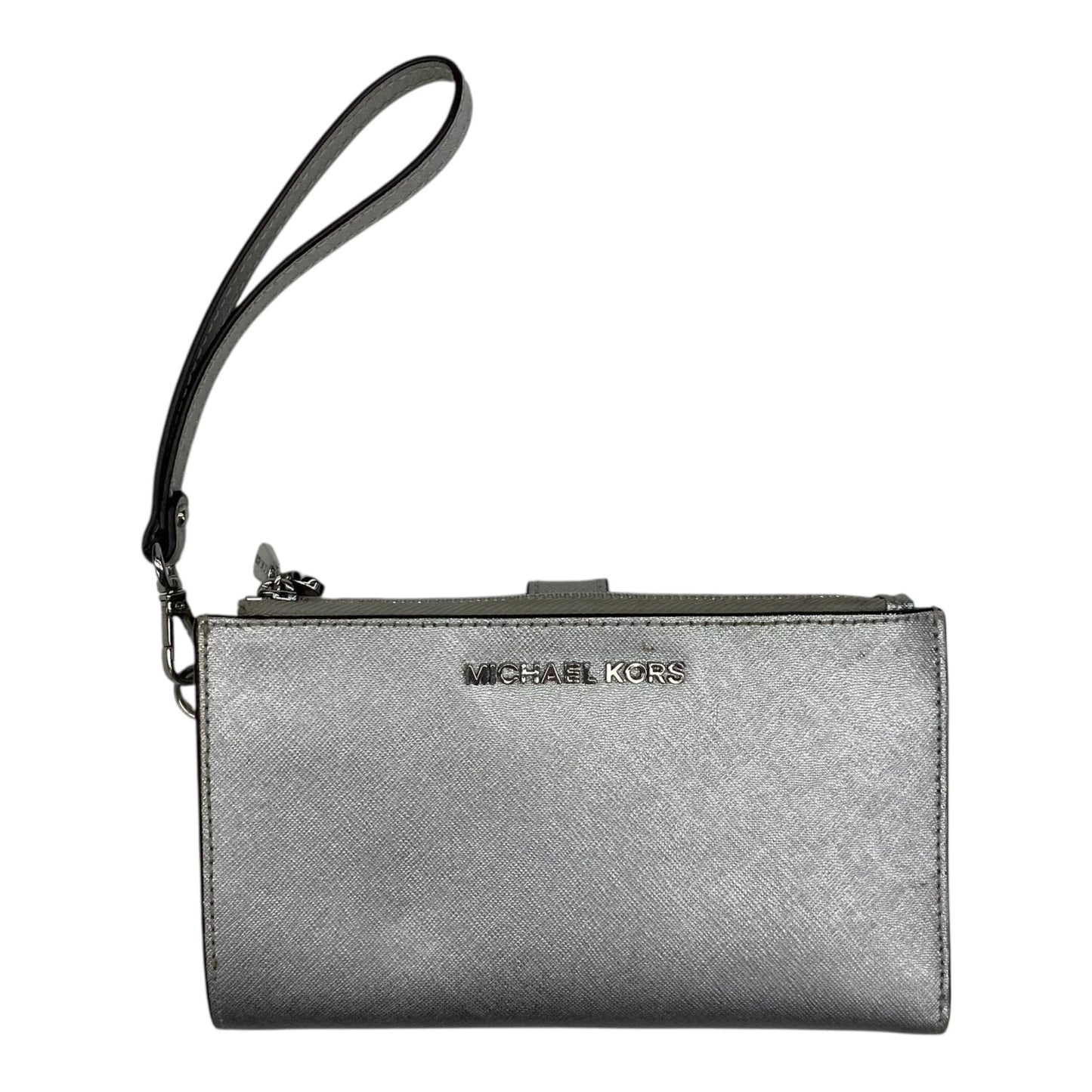 Wristlet Designer By Michael Kors In Silver, Size:Medium