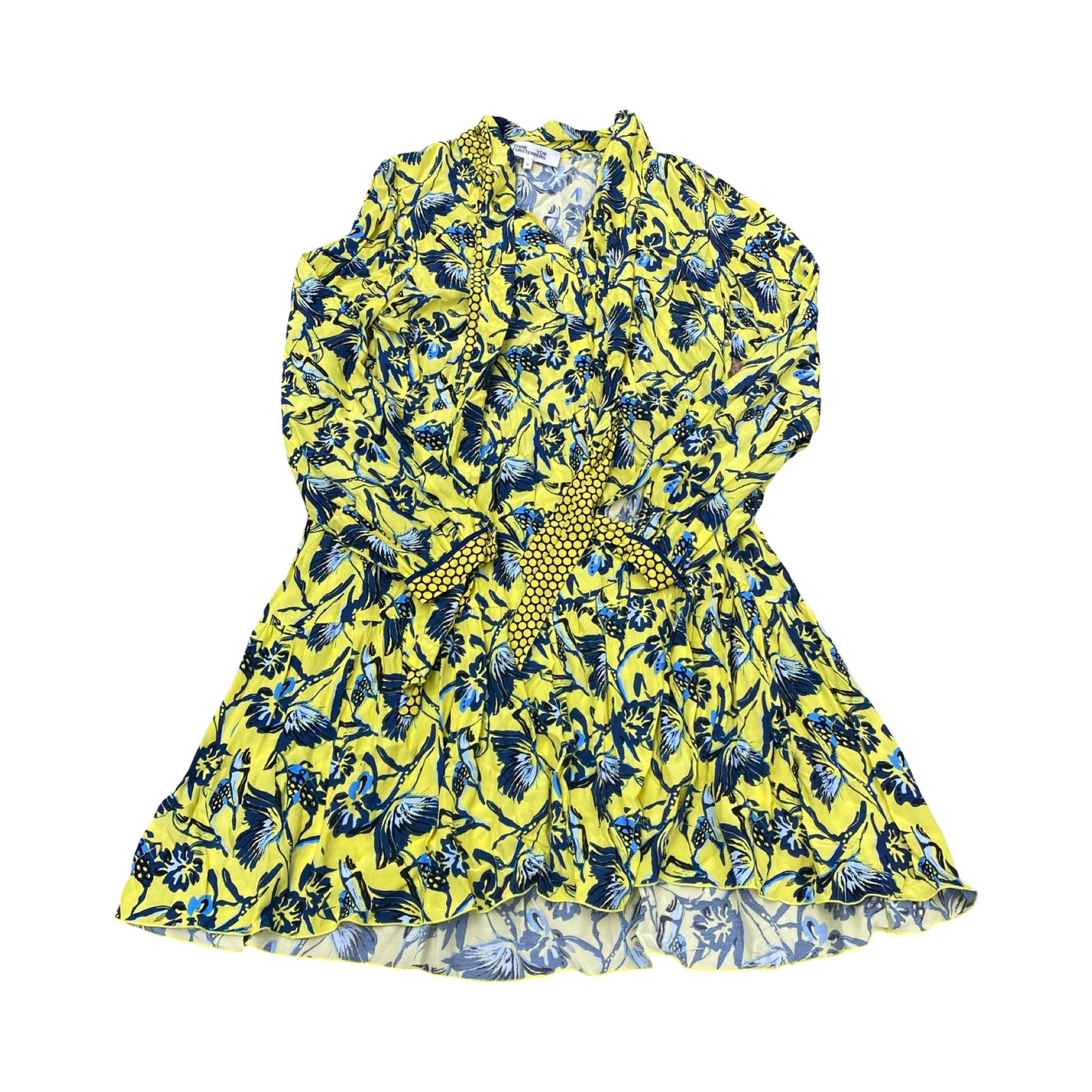 Dress Designer By Diane Von Furstenberg In Blue & Yellow, Size:10