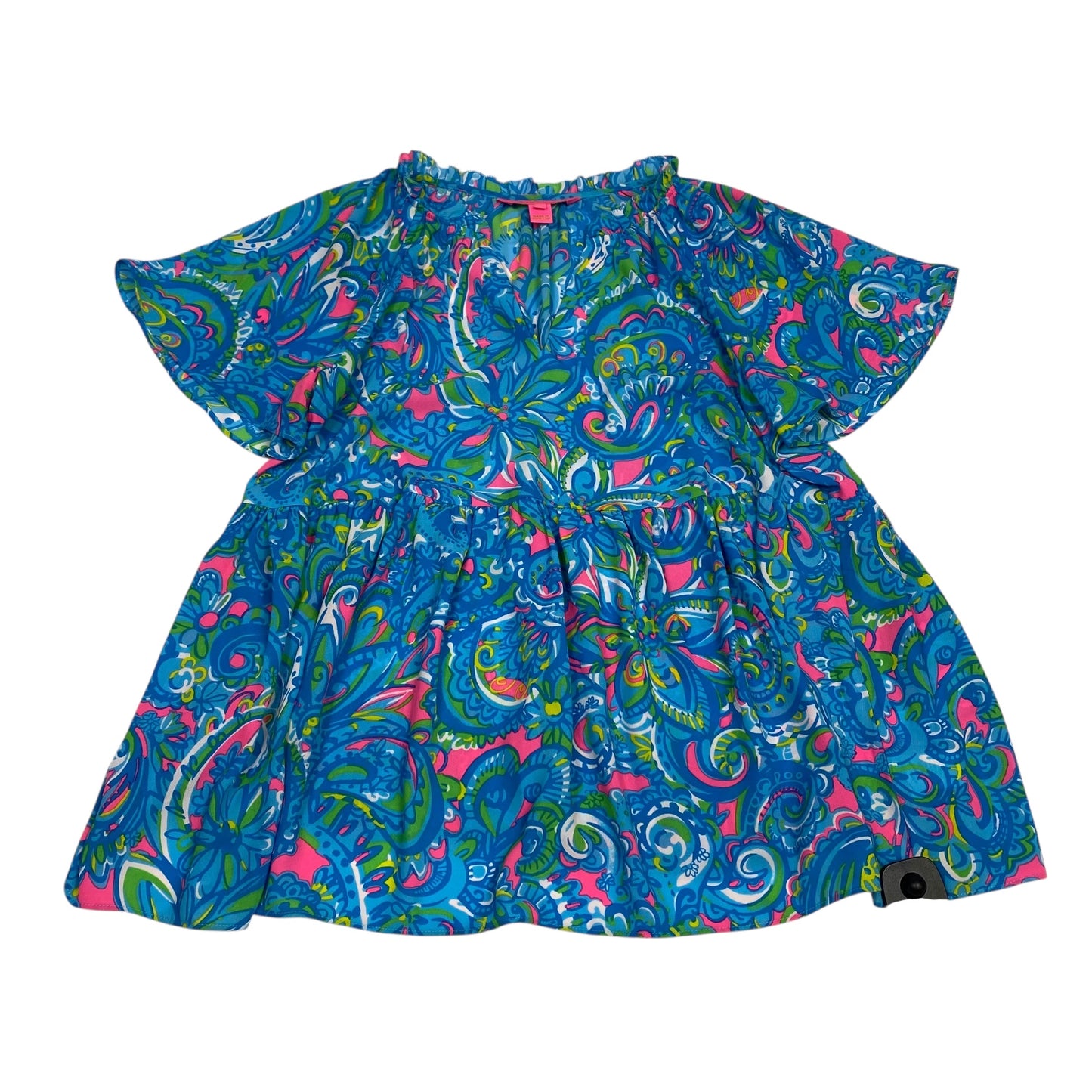 Top Ss Designer By Lilly Pulitzer In Blue & Pink, Size:S