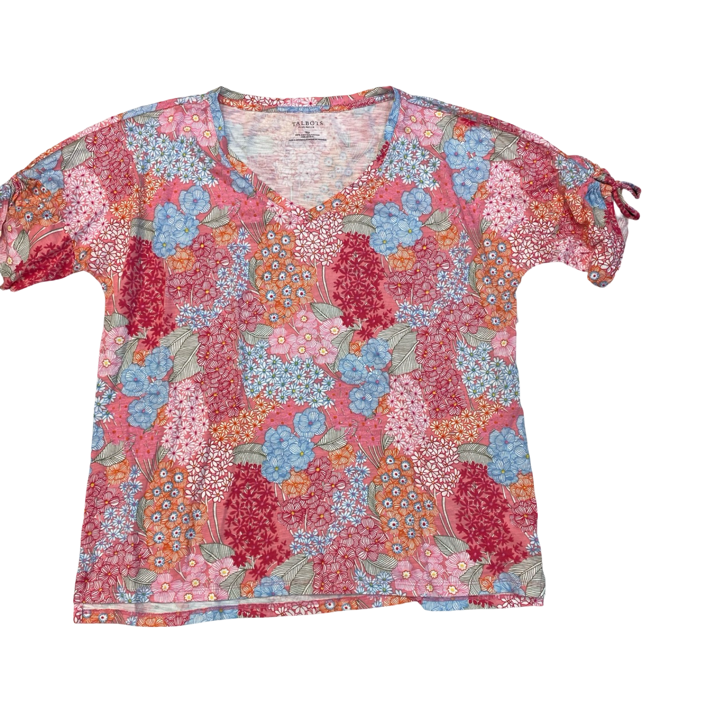 Top Ss By Talbots In Floral Print, Size:1X