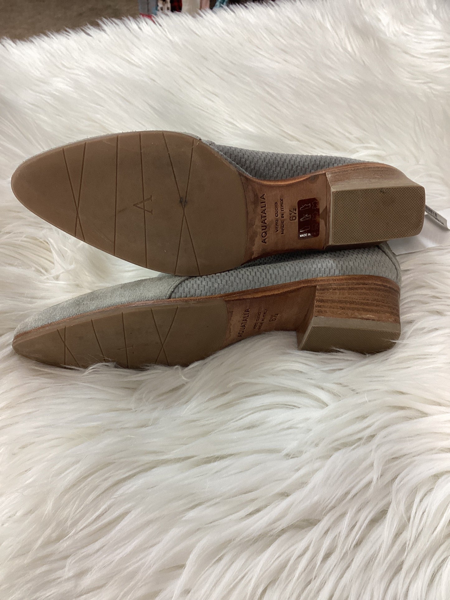 Boots Ankle Flats By Aquatalia In Grey, Size:6.5