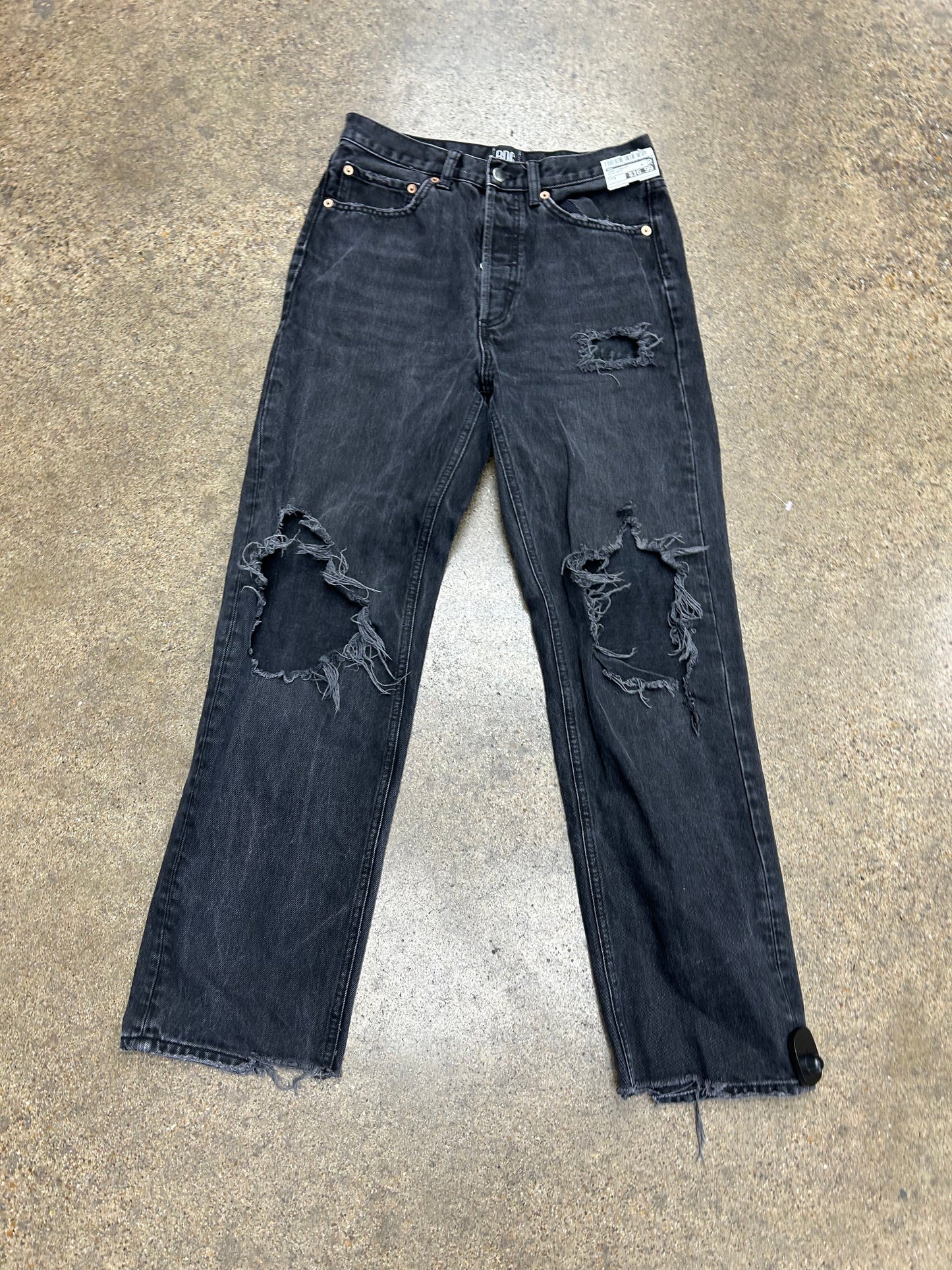 Jeans Straight By Bdg In Black Denim, Size:4