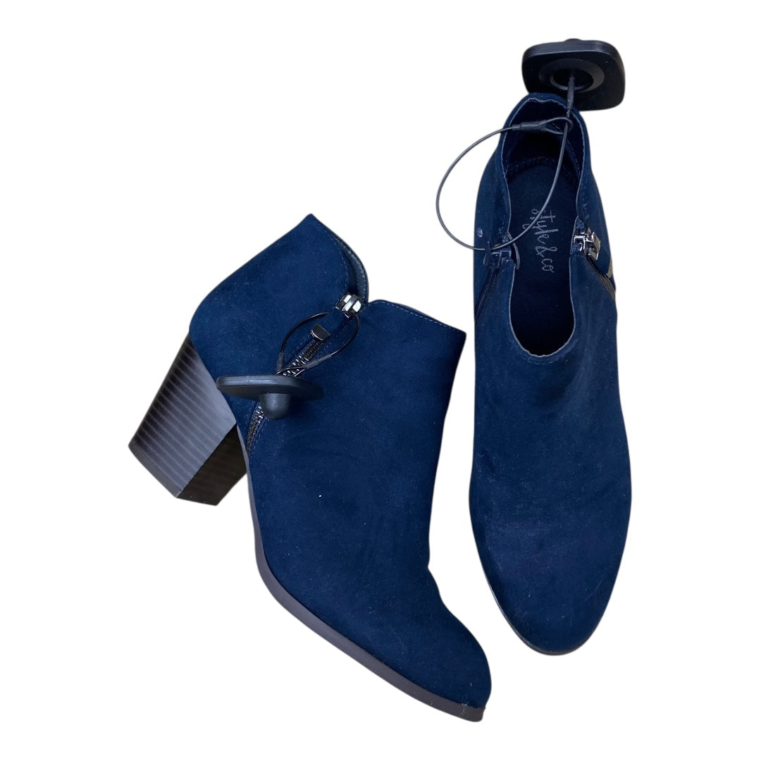Boots Ankle Heels By Style And Company In Navy, Size:8