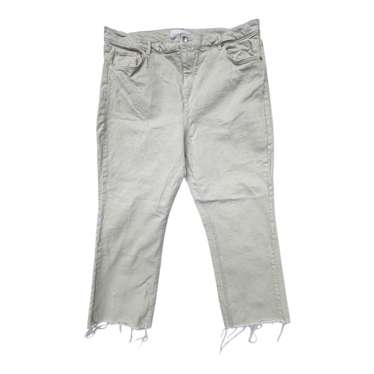 Jeans Straight By Loft In Tan Denim, Size:18