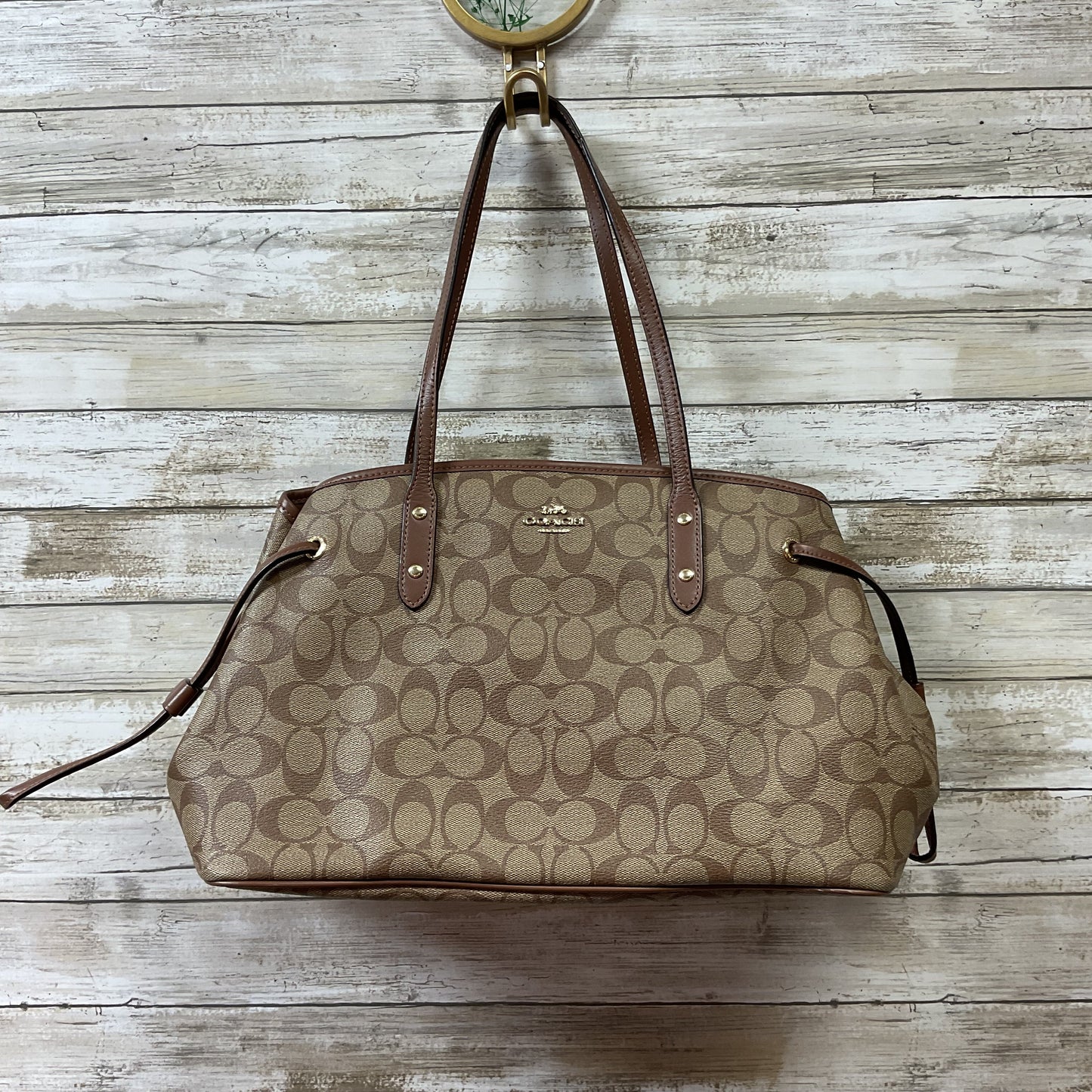 Handbag Designer By Coach In Brown, Size:Medium