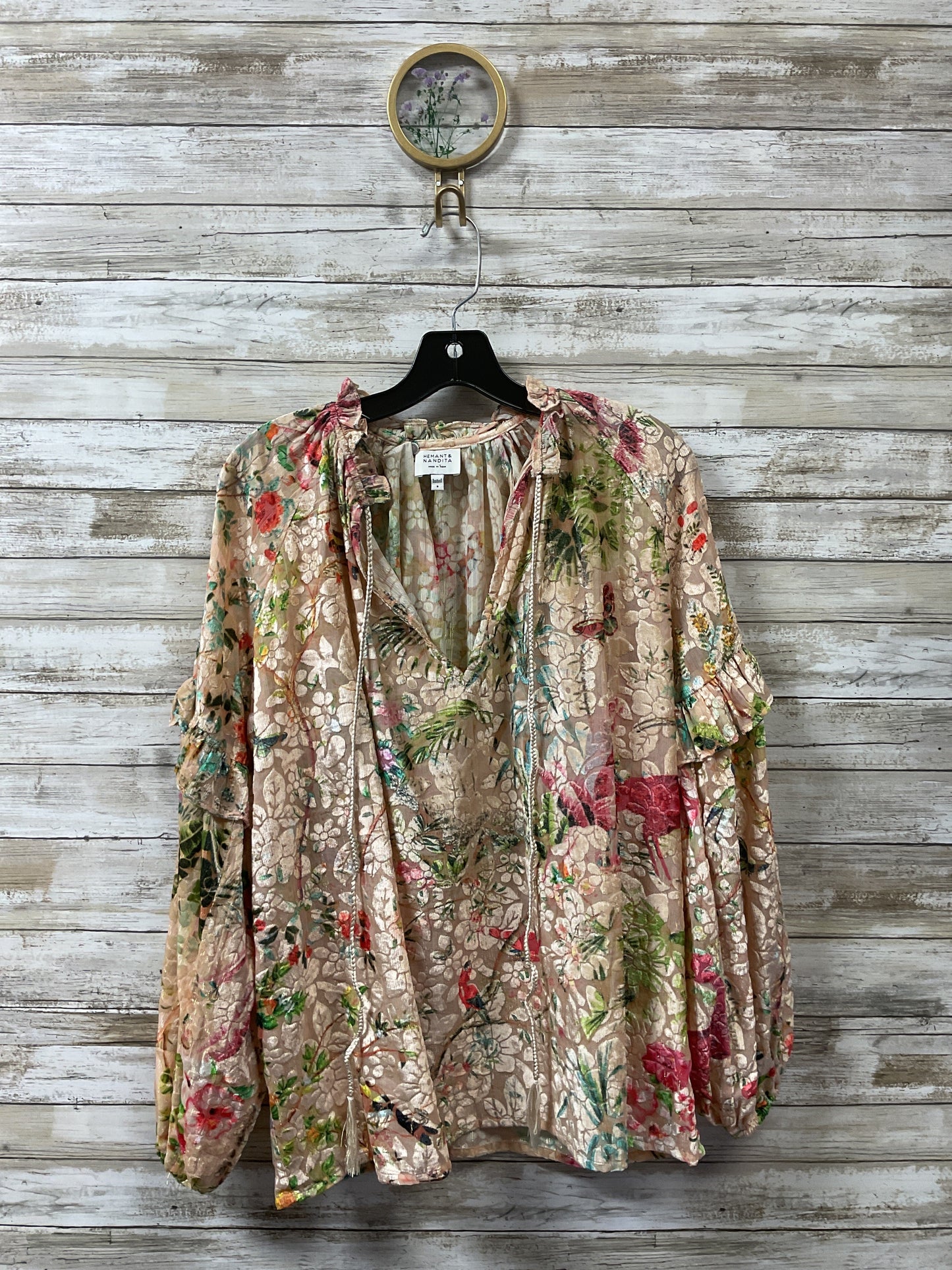 Blouse Ls By Cmb In Tropical Print, Size:S