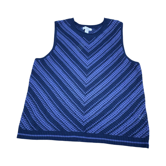 Top Sleeveless By Cj Banks In Blue, Size:1X