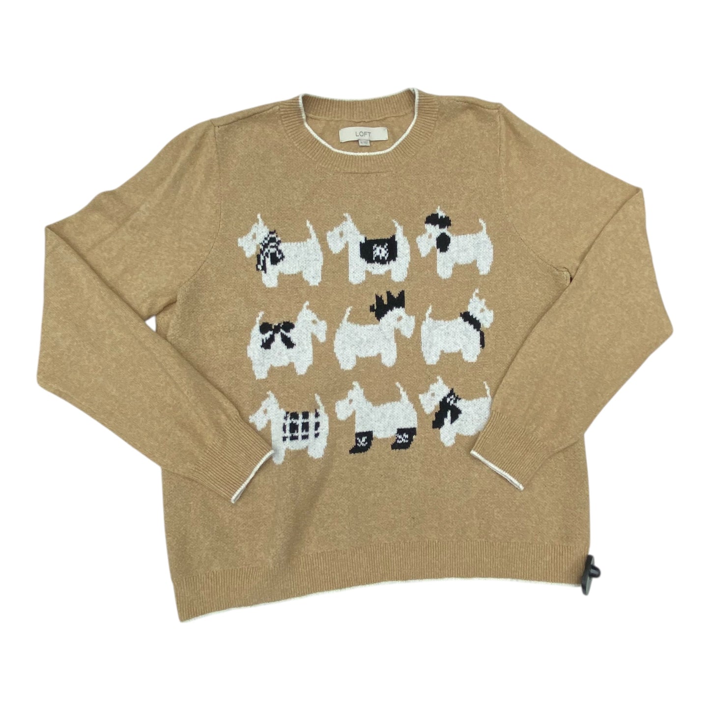 Sweater By Loft In Brown & White, Size:Xl
