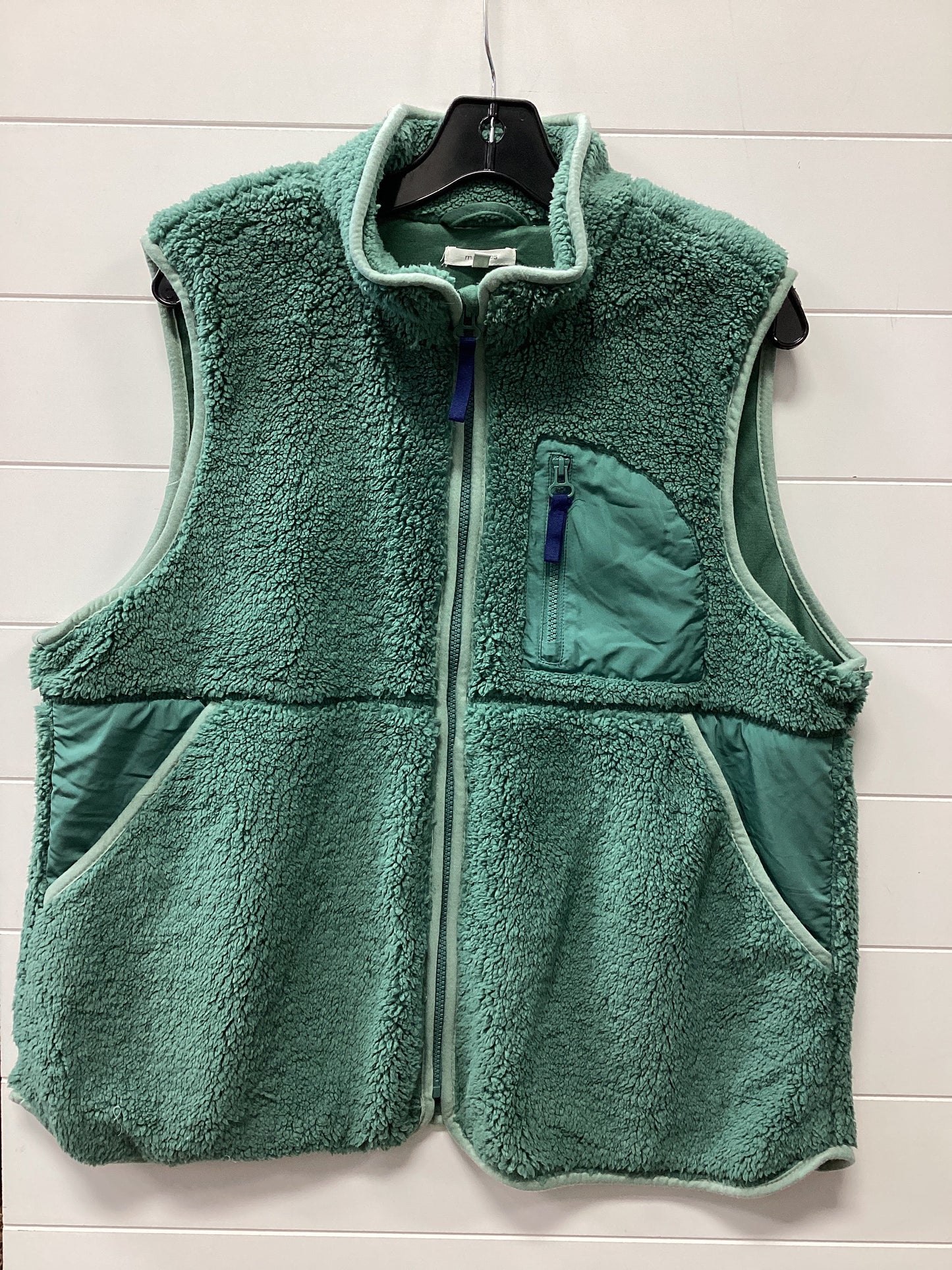 Vest Faux Fur & Sherpa By Maurices In Green, Size:Xxl