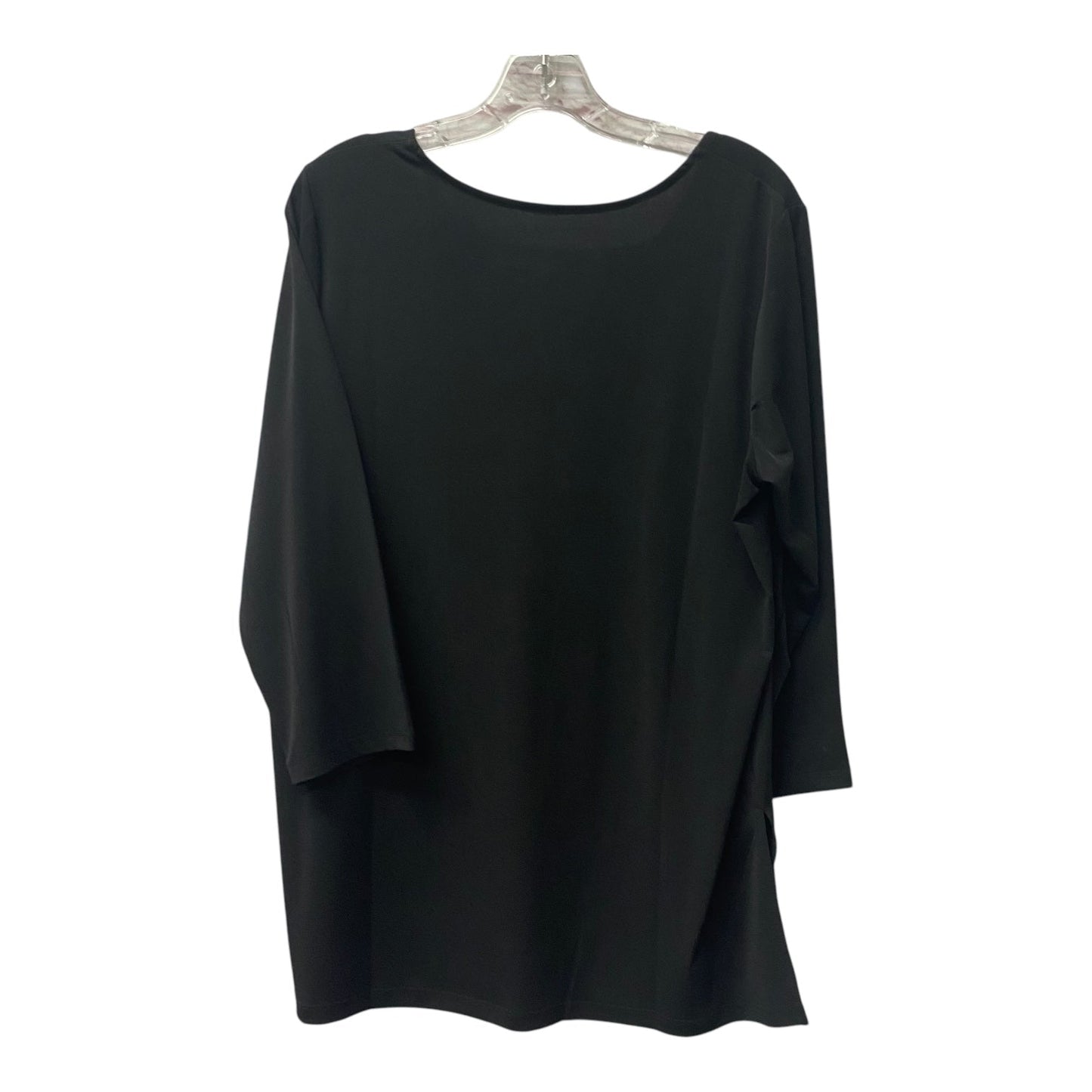 Top 3/4 Sleeve By Susan Graver In Black, Size:L